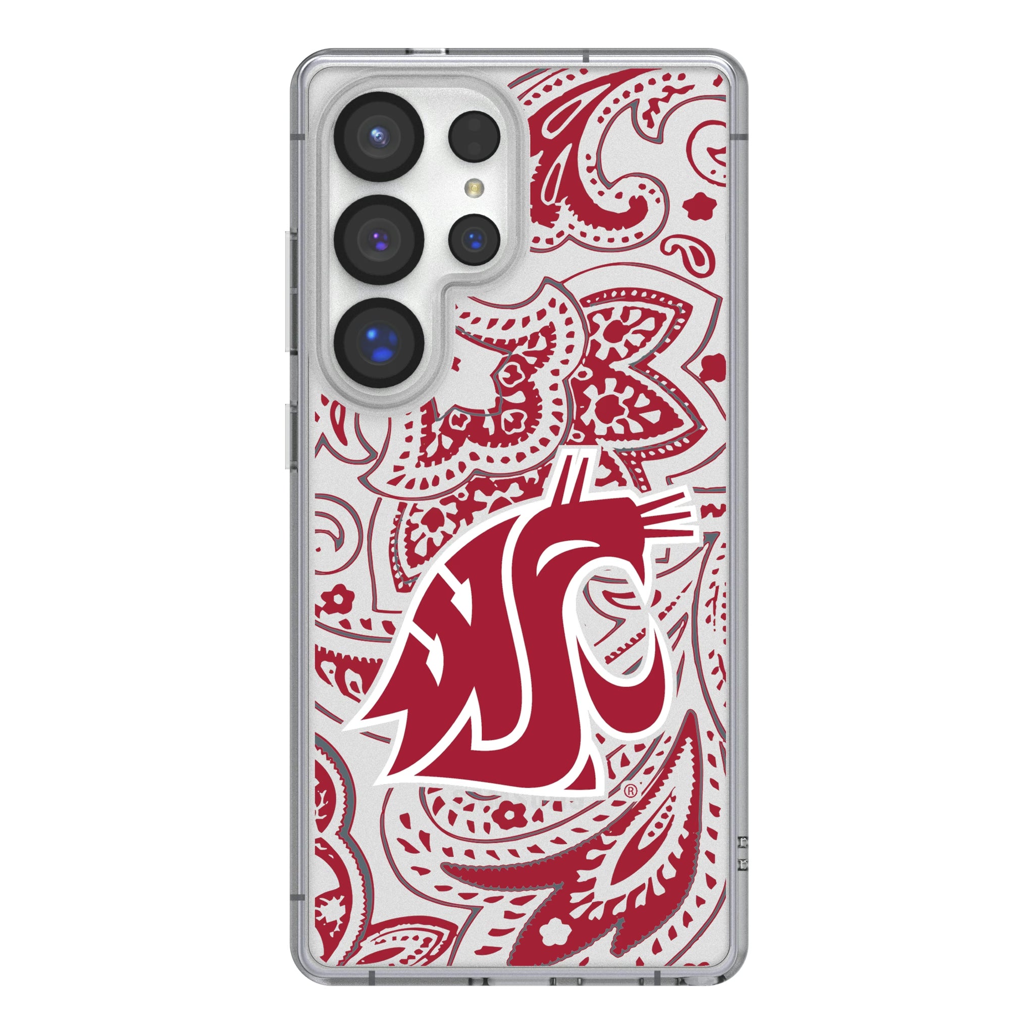 Washington State University Cougars Paisley Galaxy Clear Phone Case for Samsung Galaxy