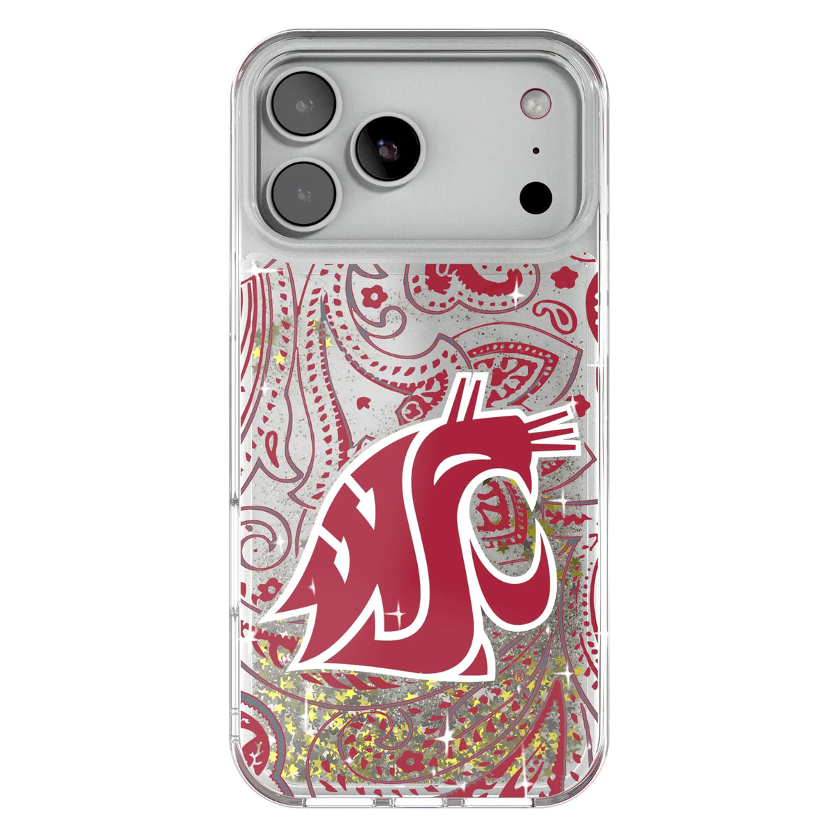 Washington State University Cougars Paisley Glitter Phone Case for Apple iPhone