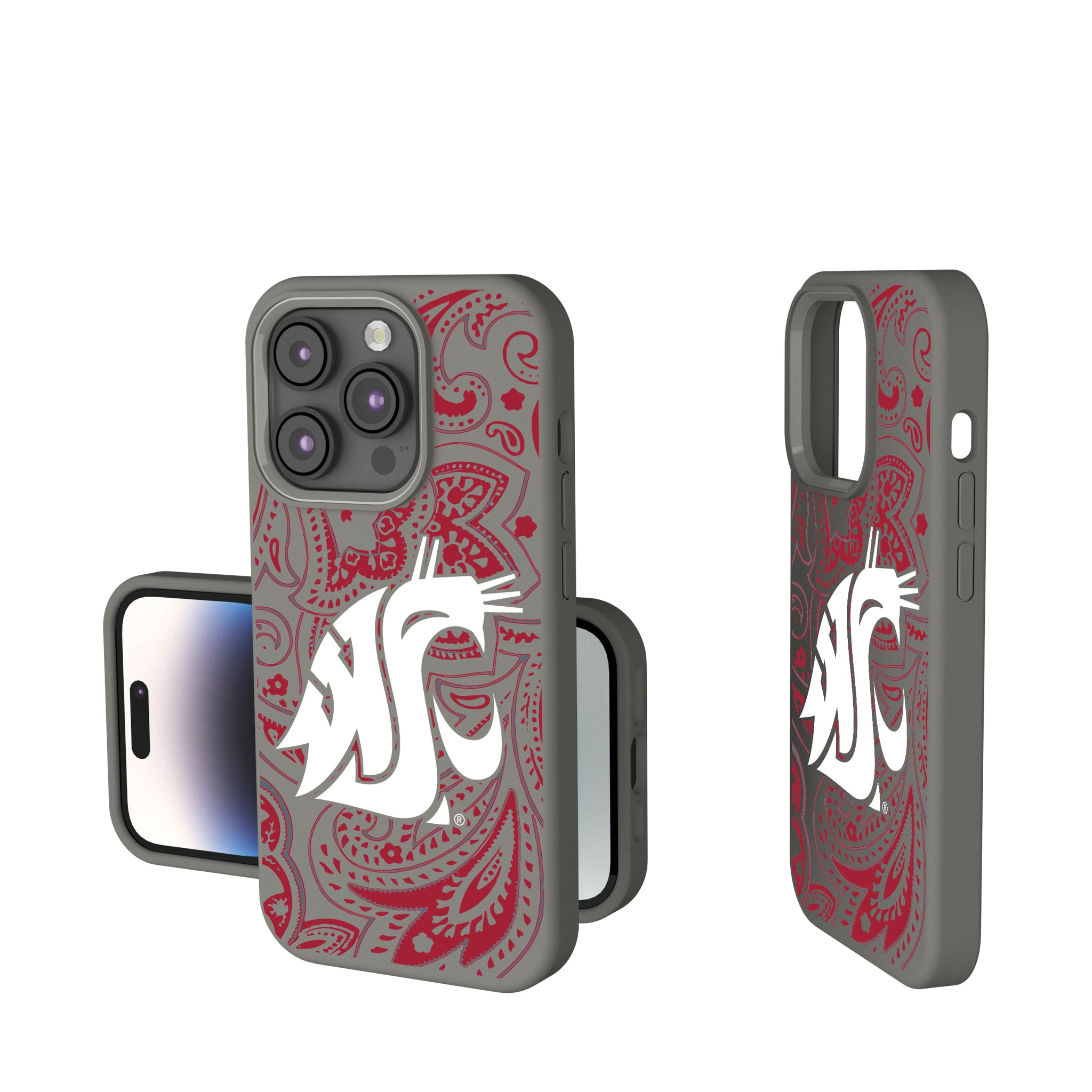 Washington State University Cougars Paisley iPhone Soft Touch Phone Case for Apple iPhone