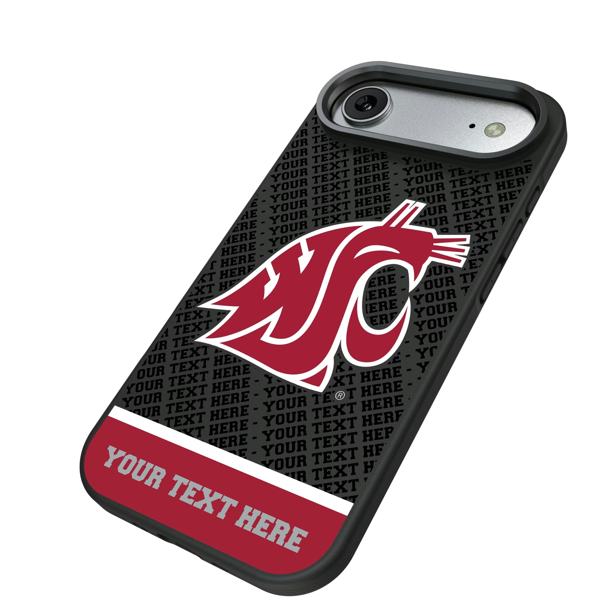 Washington State University Cougars Personalized EndZone Plus iPhone Bump Phone Case for Apple iPhone - Isometric View#Device_iPhone Air