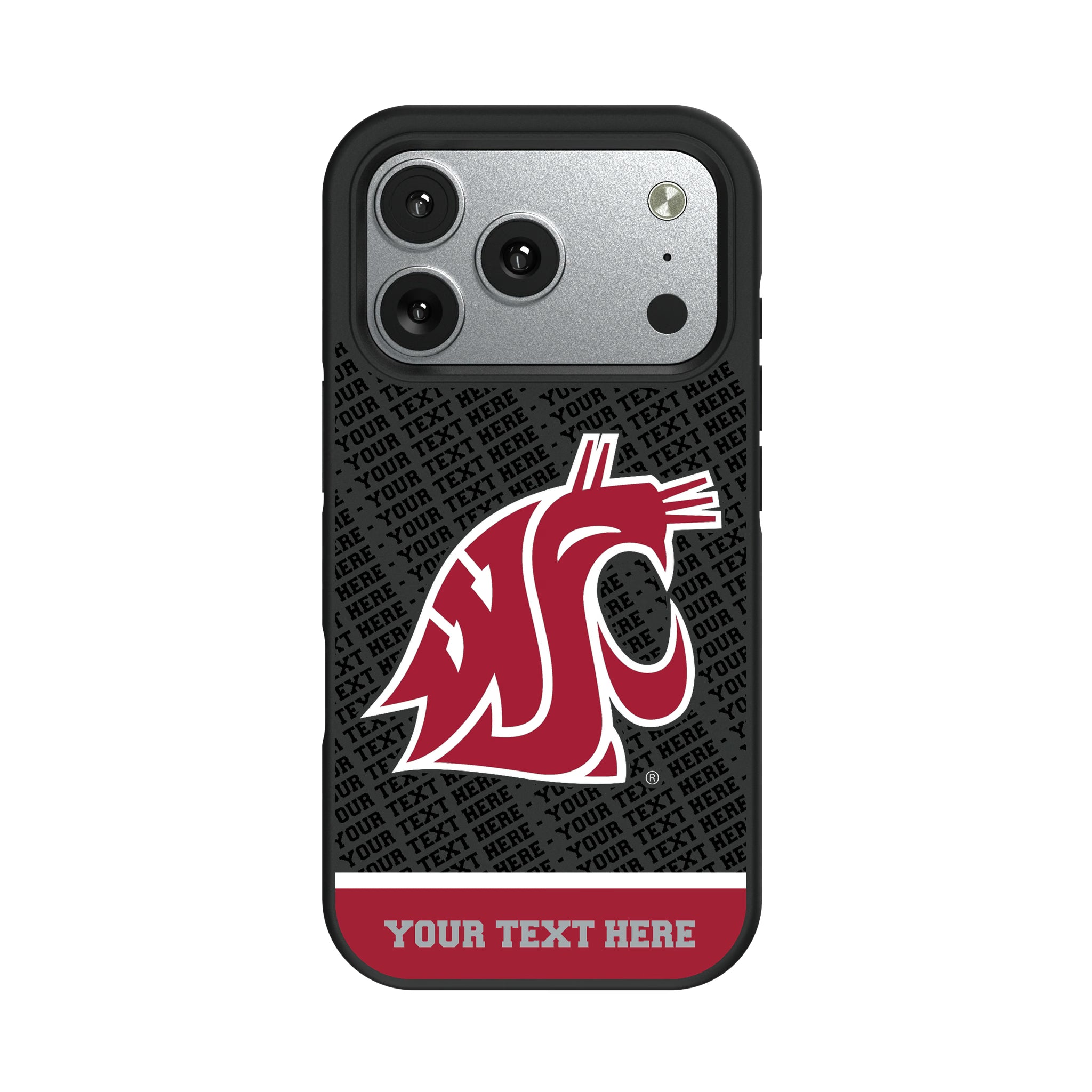 Washington State University Cougars Personalized EndZone Plus iPhone Bump Phone Case for Apple iPhone#Device_iPhone 17 Pro