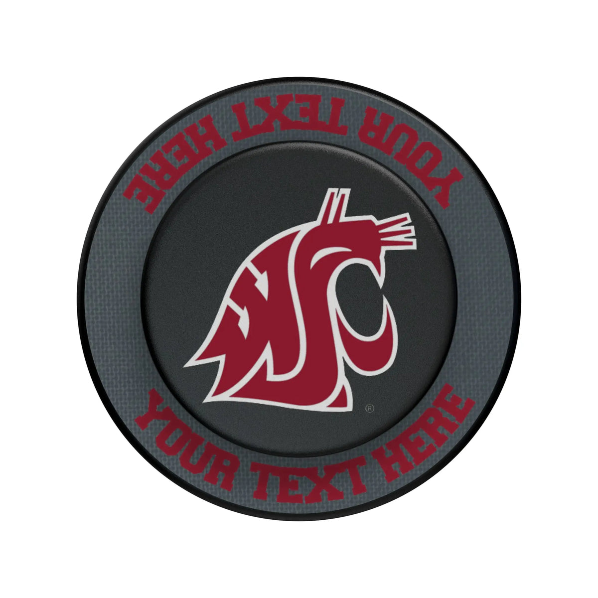 Washington State University Cougars Personalized Endzone Solid Popsockets Round Magnetic