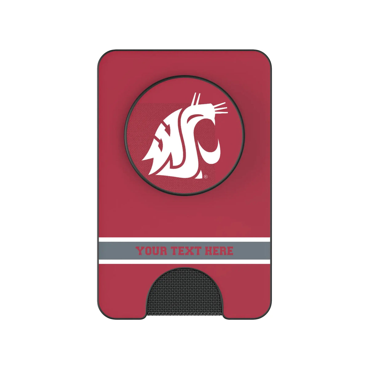 Washington State University Cougars Personalized Endzone Solid Popsockets Wallet Magnetic