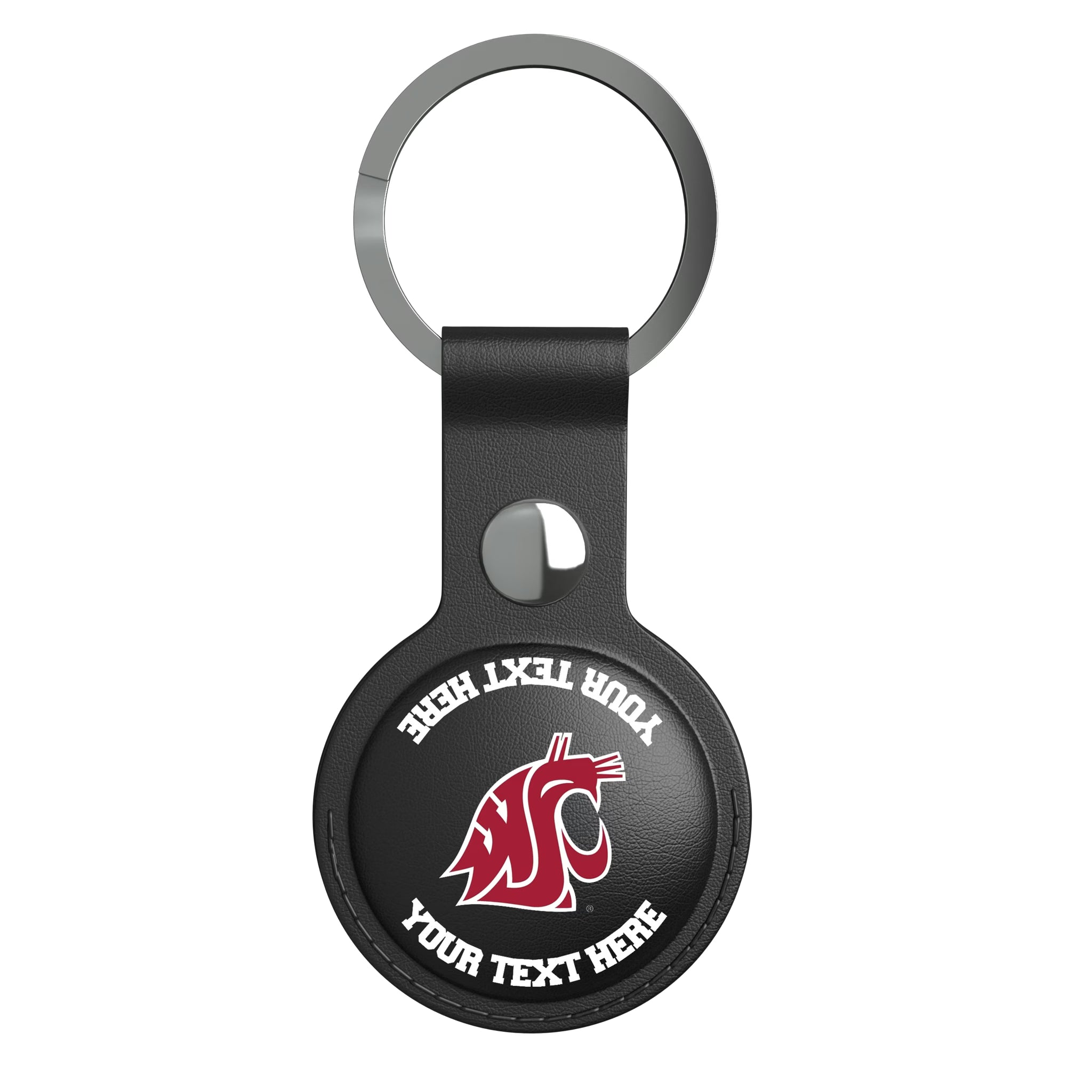 Washington State University Cougars Personalized Insignia AirTag Black Airtag Holder