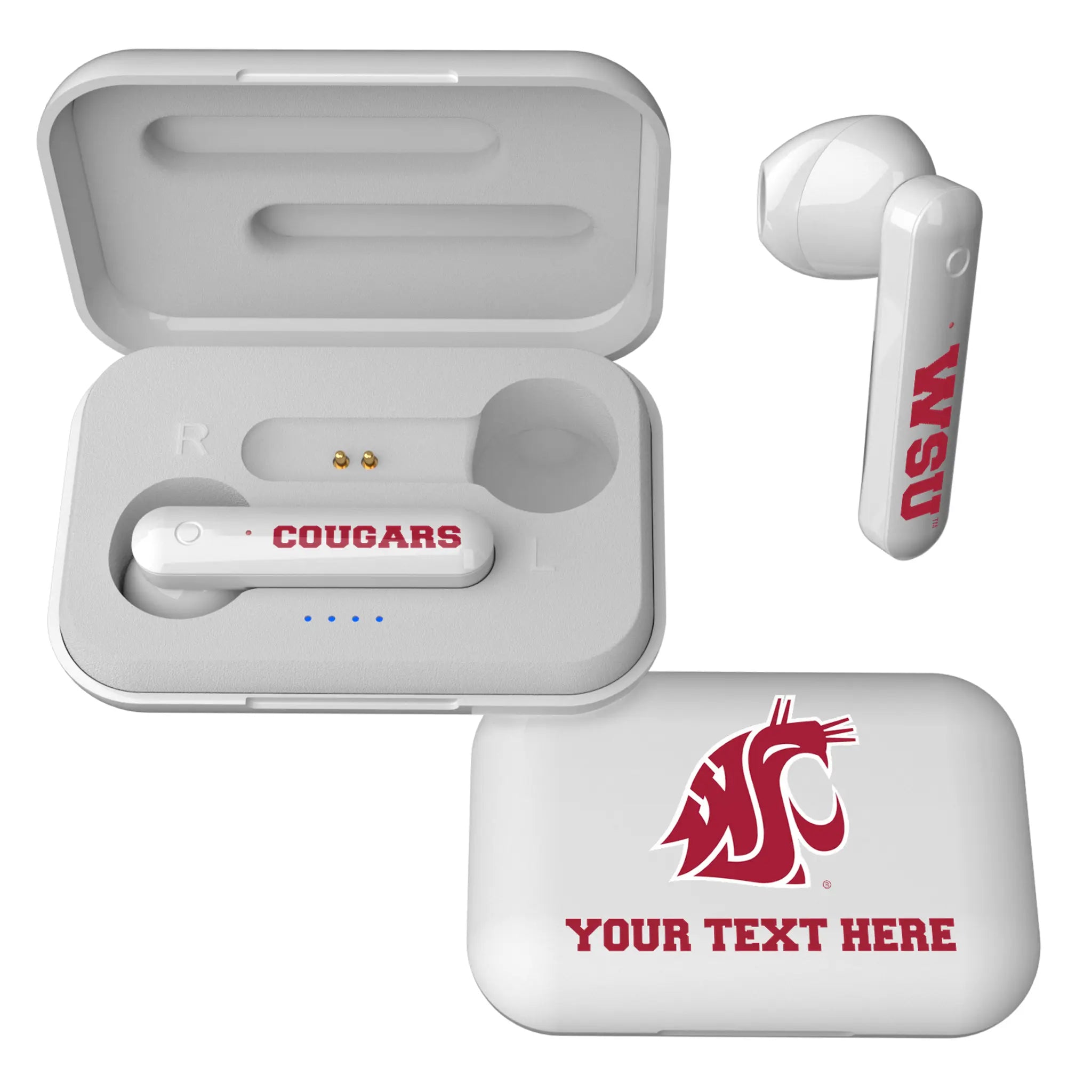 Washington State University Cougars Personalized Insignia Wireless TWS Earbuds