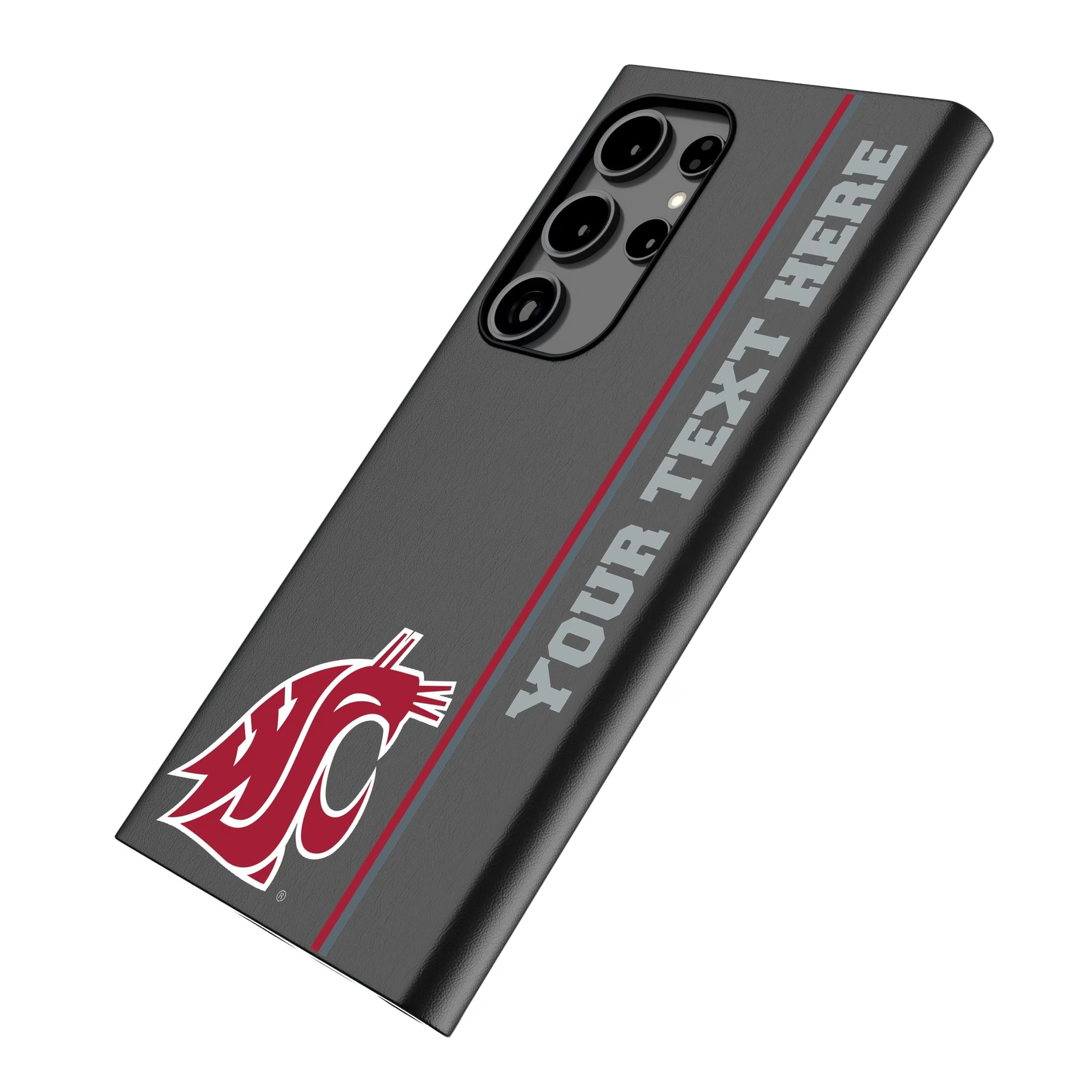Washington State University Cougars Personalized Sidebard Galaxy MagSafe Compatible Phone Case for Samsung Galaxy - Isometric View