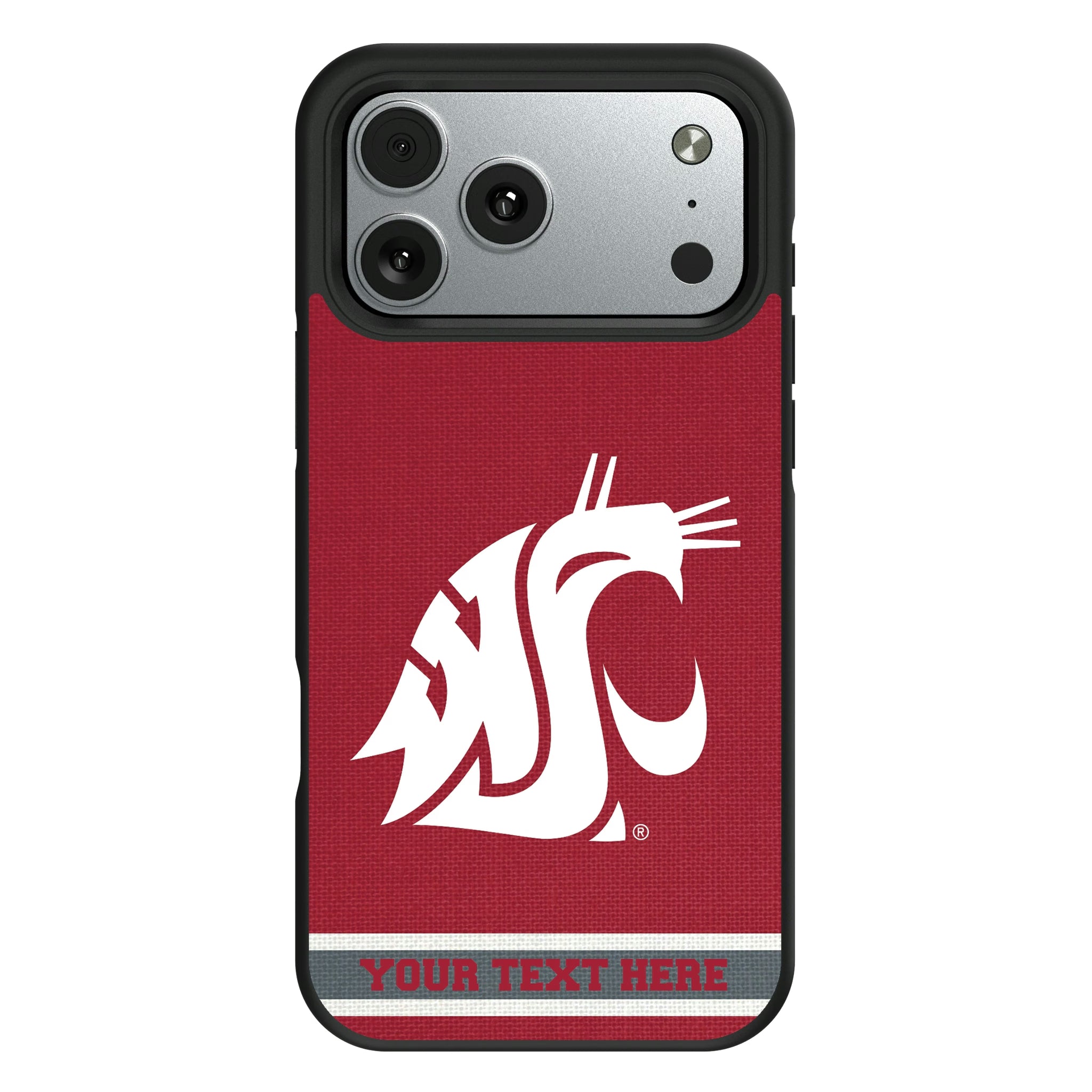 Washington State University Cougars Personalized Stripe iPhone Bump Phone Case for Apple iPhone#Device_iPhone 17 Pro Max