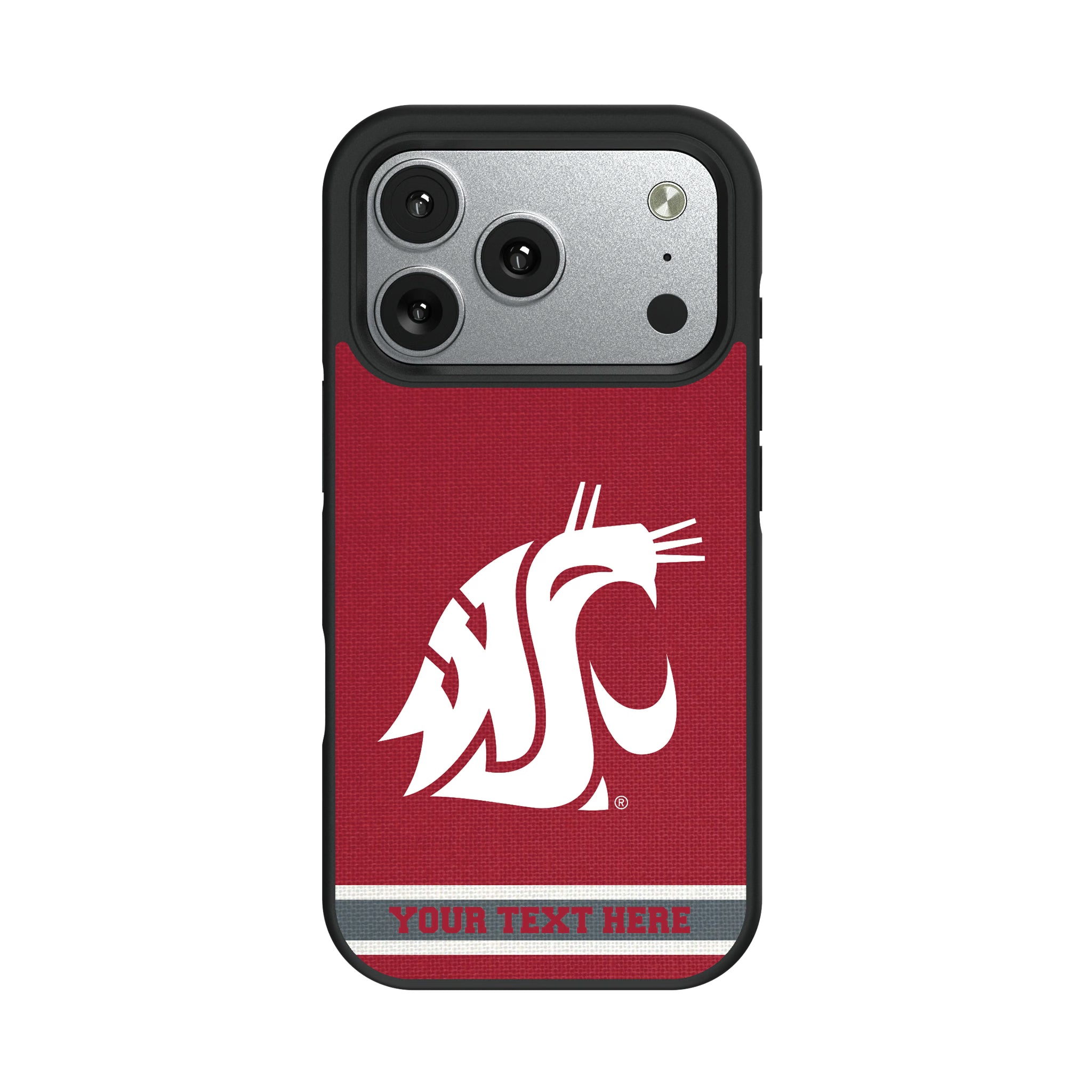 Washington State University Cougars Personalized Stripe iPhone Bump Phone Case for Apple iPhone#Device_iPhone 17 Pro