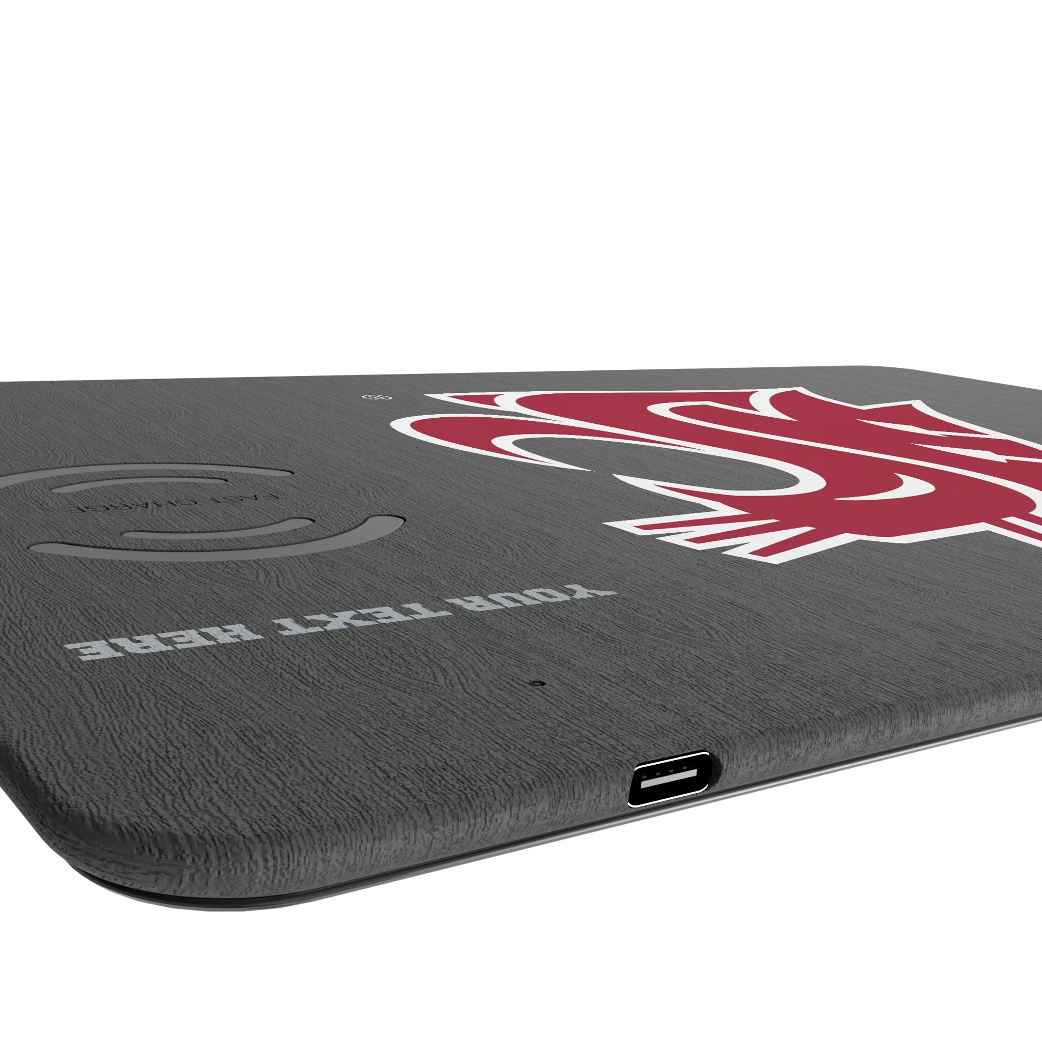 Washington State University Cougars Personalized Tilt 15-Watt Wireless Charger and Mouse Pad