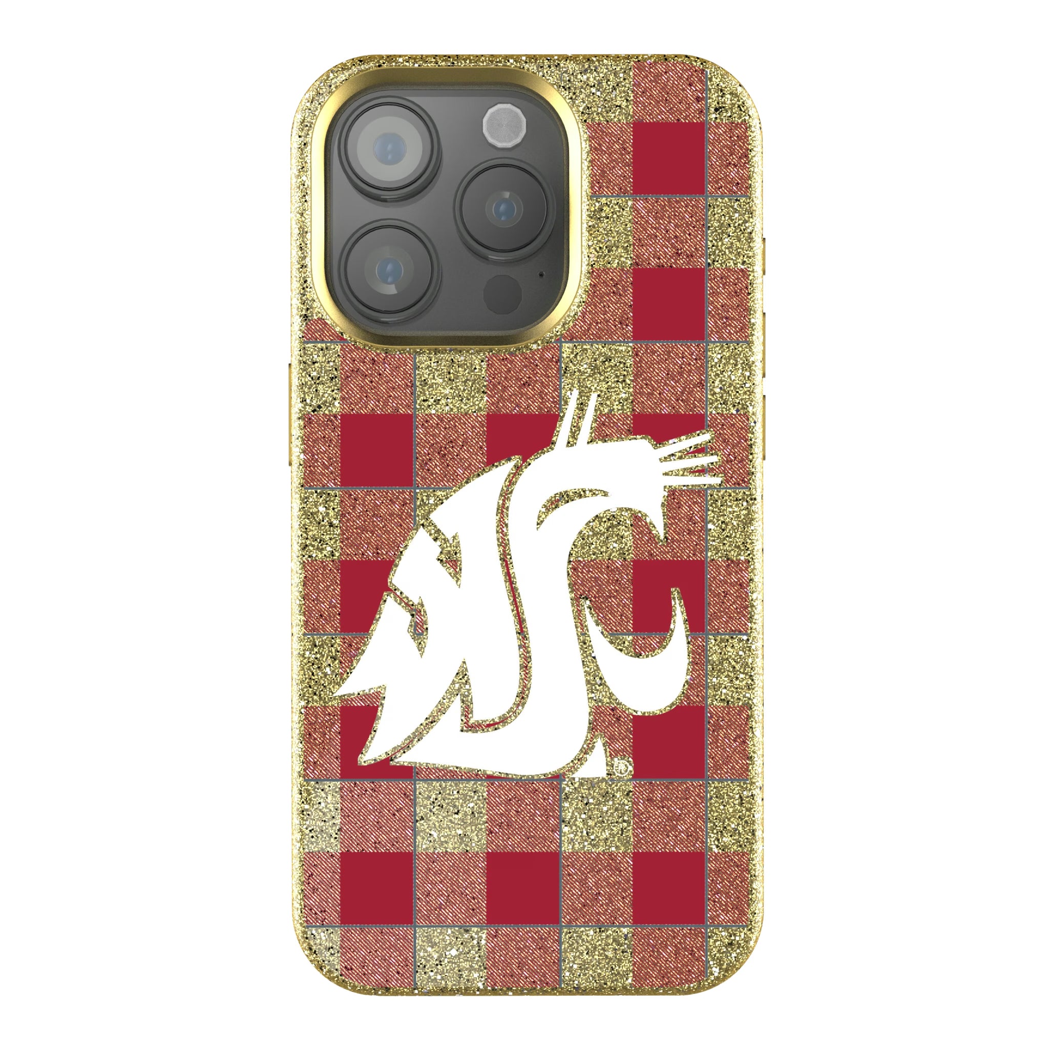 Washington State University Cougars Plaid iPhone Bling Phone Case for Apple iPhone