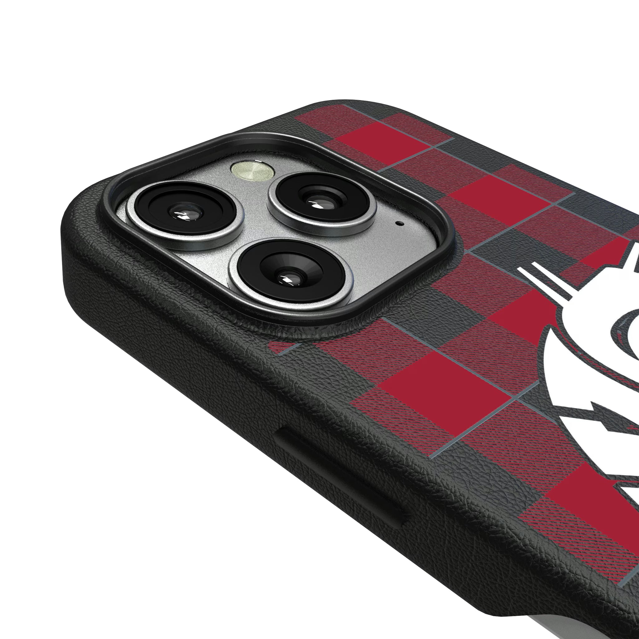 Washington State University Cougars Plaid iPhone MagSafe Compatible Phone Case for Apple iPhone - Detail