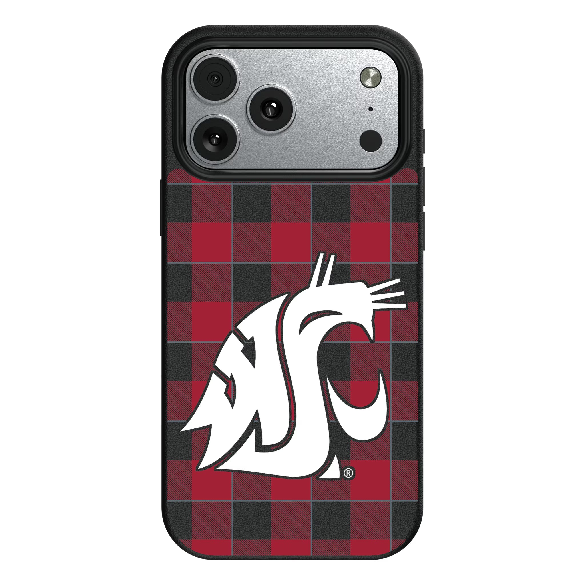 Washington State University Cougars Plaid iPhone MagSafe Compatible Phone Case for Apple iPhone#Device_iPhone 17 Pro Max
