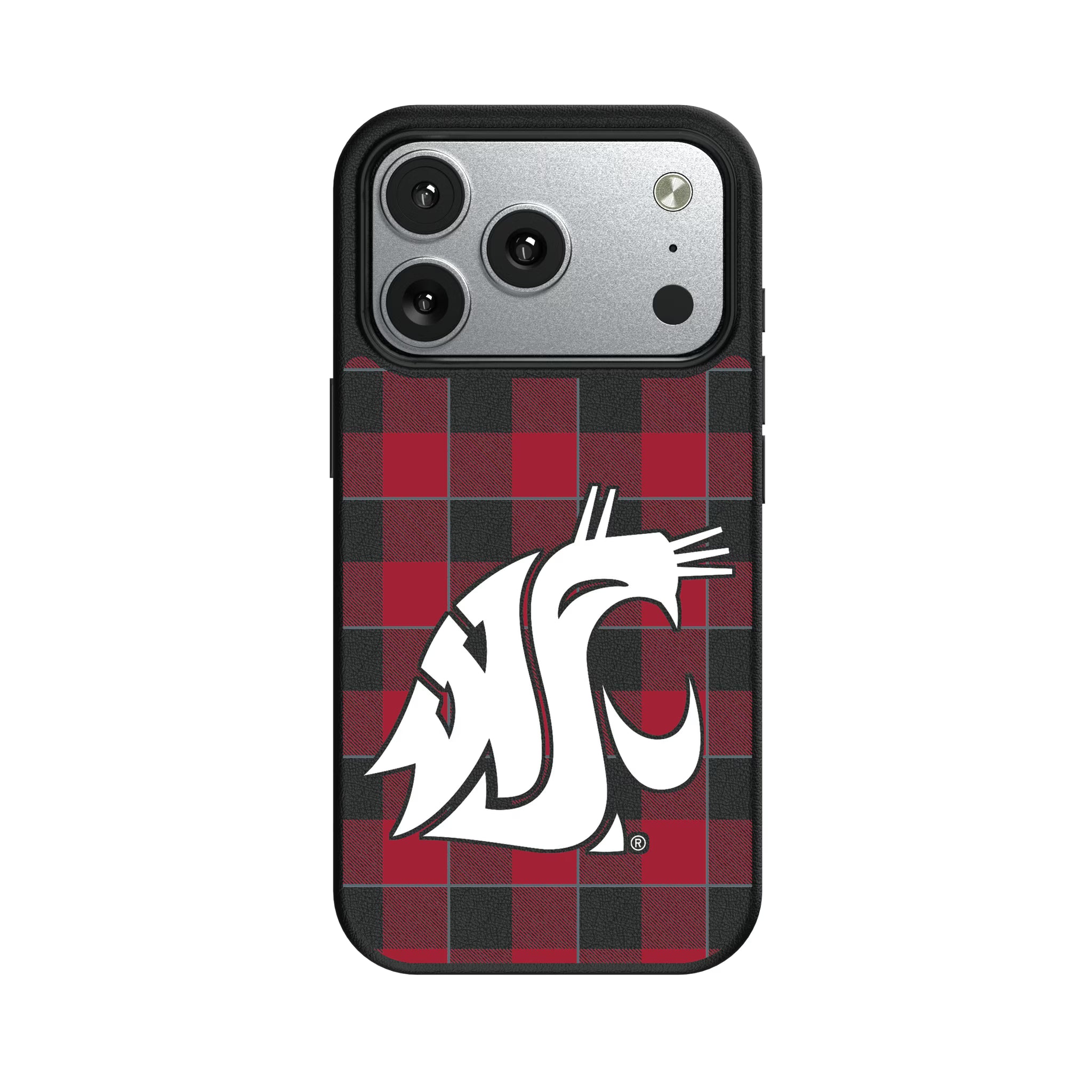 Washington State University Cougars Plaid iPhone MagSafe Compatible Phone Case for Apple iPhone#Device_iPhone 17 Pro