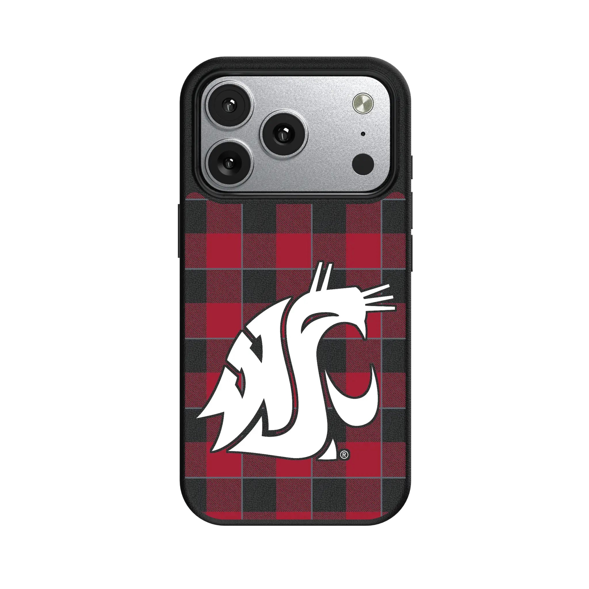 Washington State University Cougars Plaid iPhone MagSafe Compatible Phone Case for Apple iPhone#Device_iPhone 17 Pro