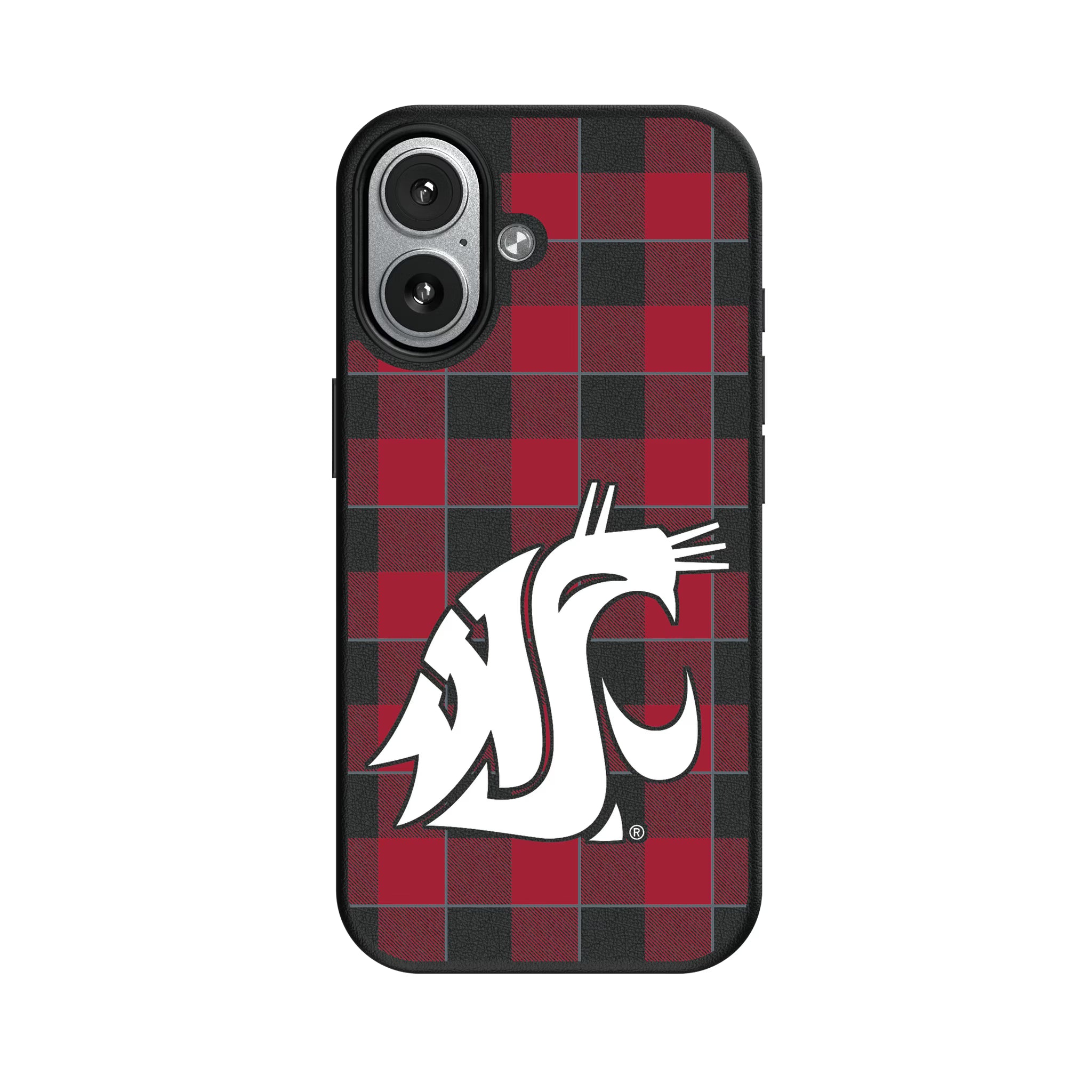 Washington State University Cougars Plaid iPhone MagSafe Compatible Phone Case for Apple iPhone#Device_iPhone 17