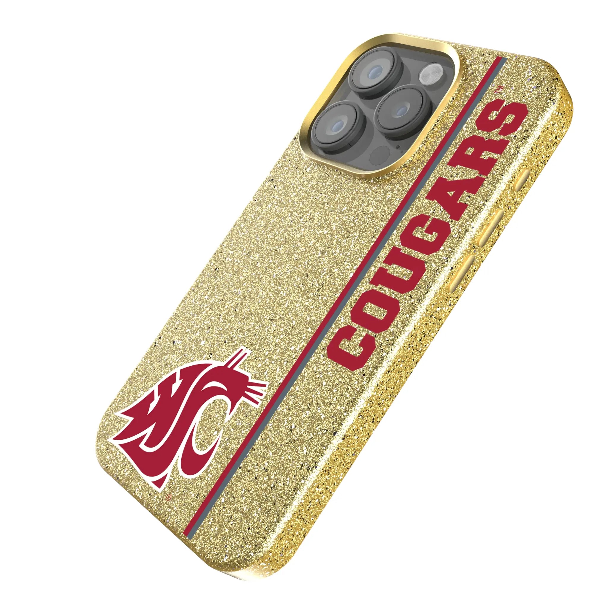 Washington State University Cougars Sidebar iPhone Bling Phone Case for Apple iPhone - Isometric View