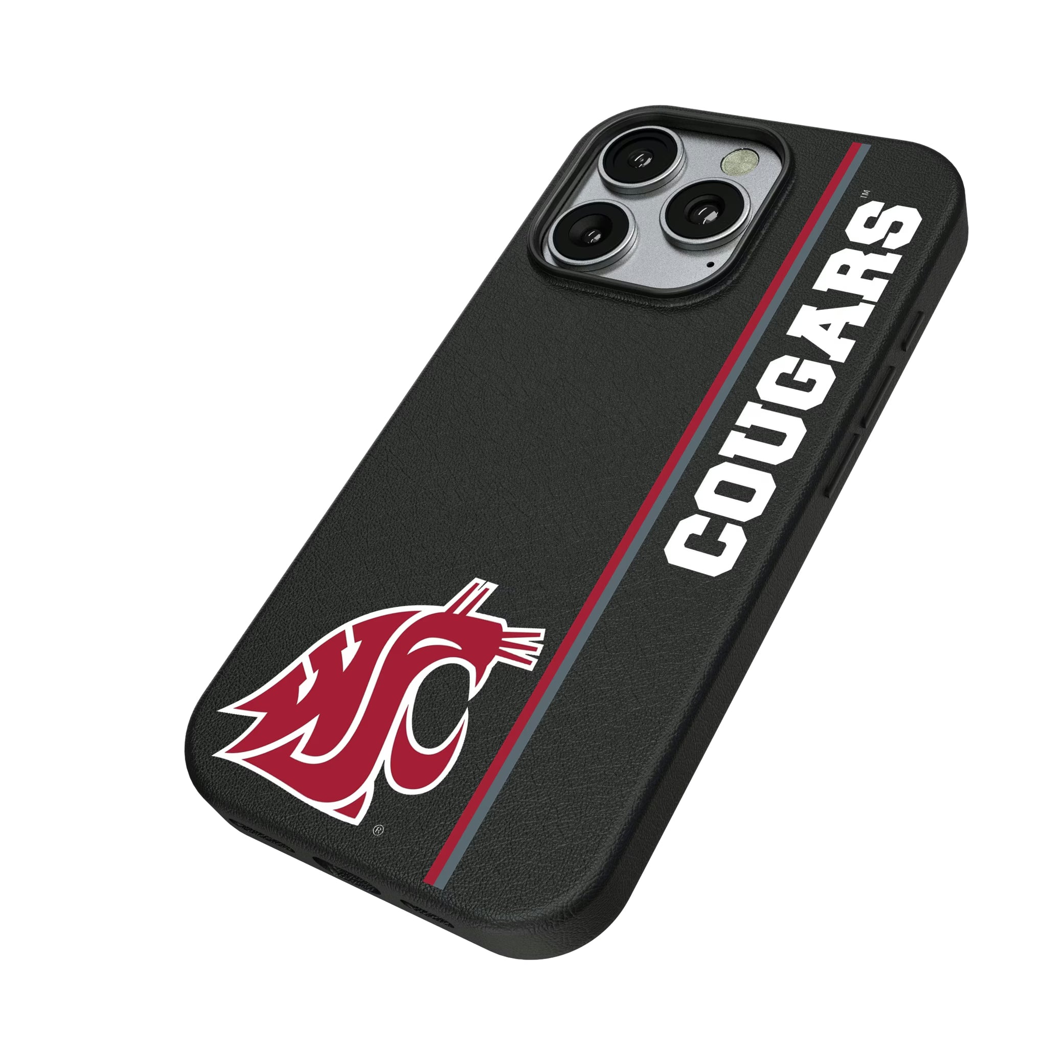 Washington State University Cougars Sidebar iPhone MagSafe Compatible Phone Case for Apple iPhone - Isometric View