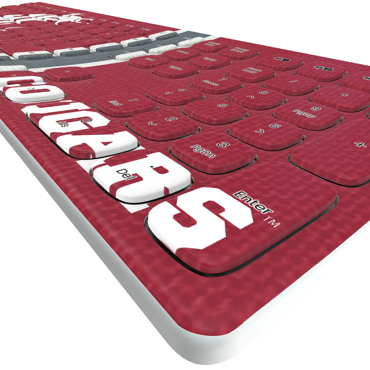 Washington State University Cougars Stripe KKB605 Curved Wireless Keyboard - Detail