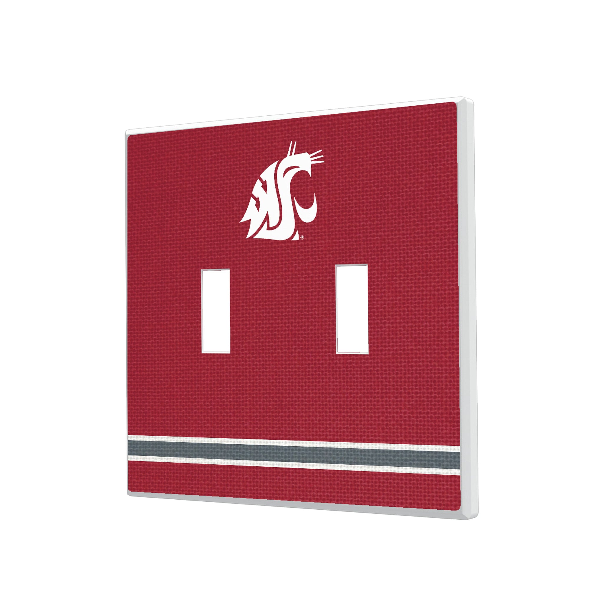 Washington State University Cougars Stripe Hidden-Screw Light Switch Plate#Style_Double Toggle