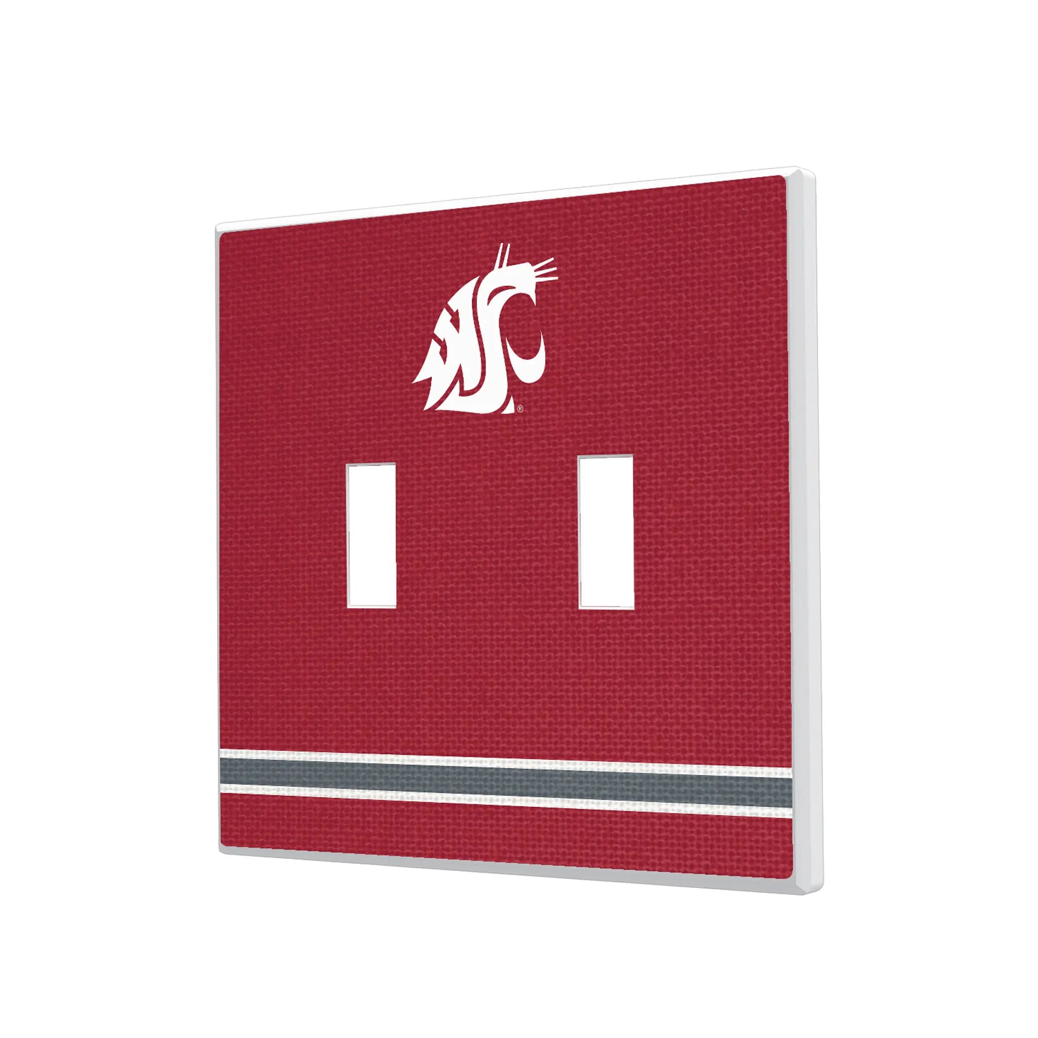 Washington State University Cougars Stripe Hidden-Screw Light Switch Plate#Style_Double Toggle