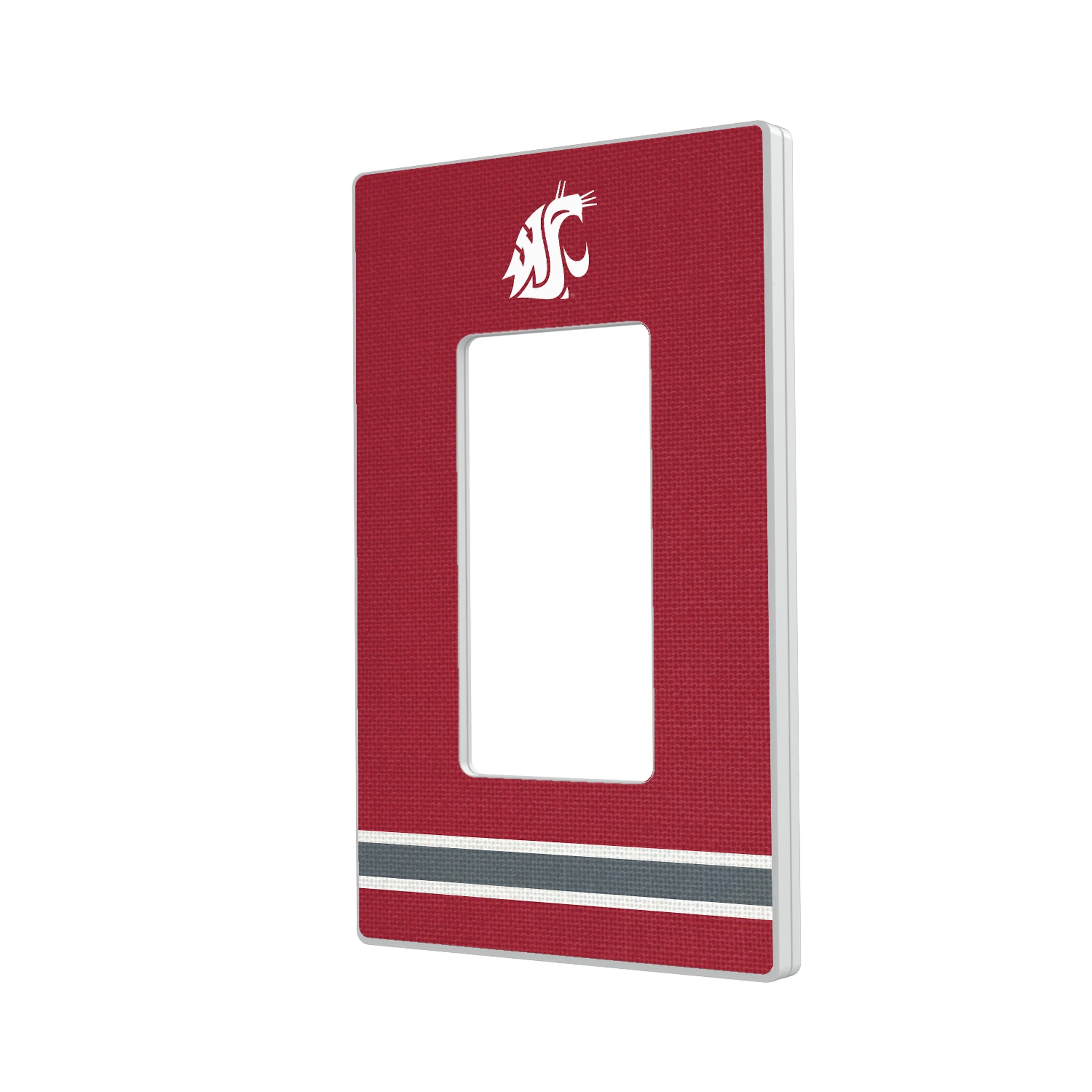 Washington State University Cougars Stripe Hidden-Screw Light Switch Plate#Style_Single Rocker