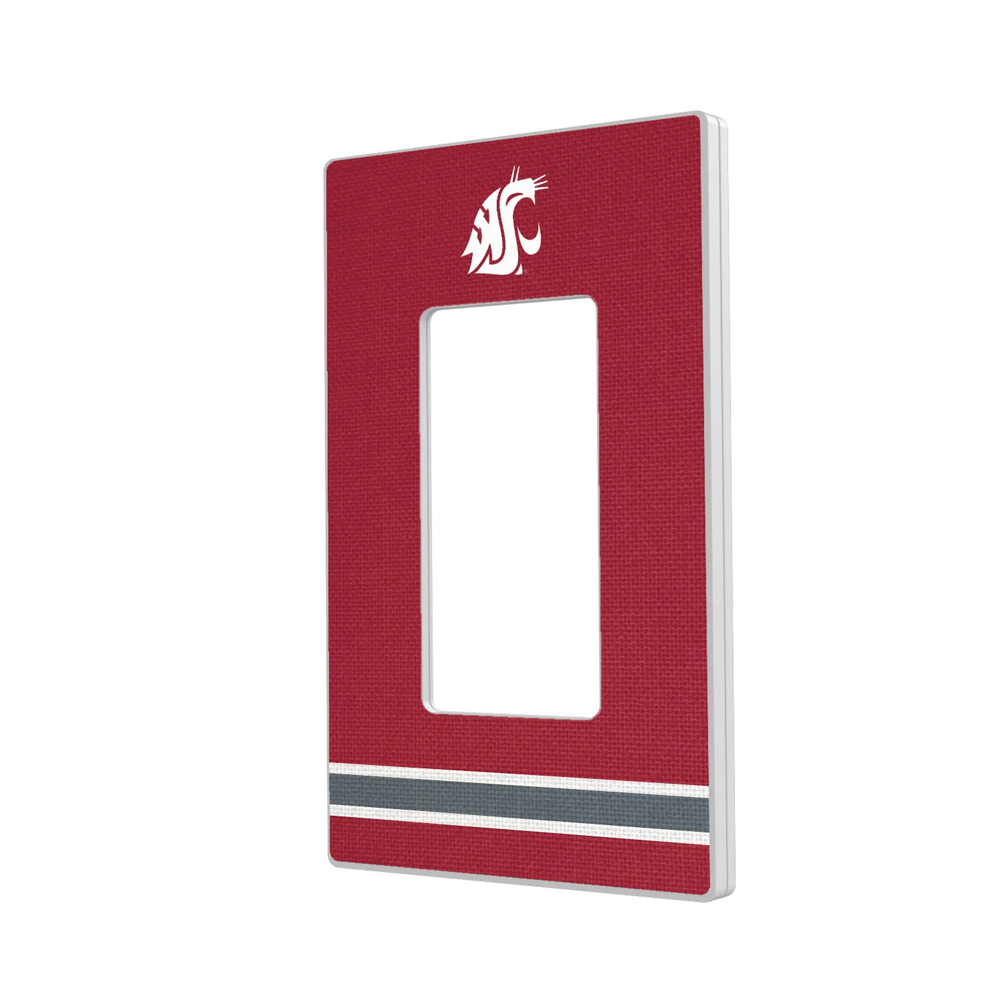 Washington State University Cougars Stripe Hidden-Screw Light Switch Plate#Style_Single Rocker