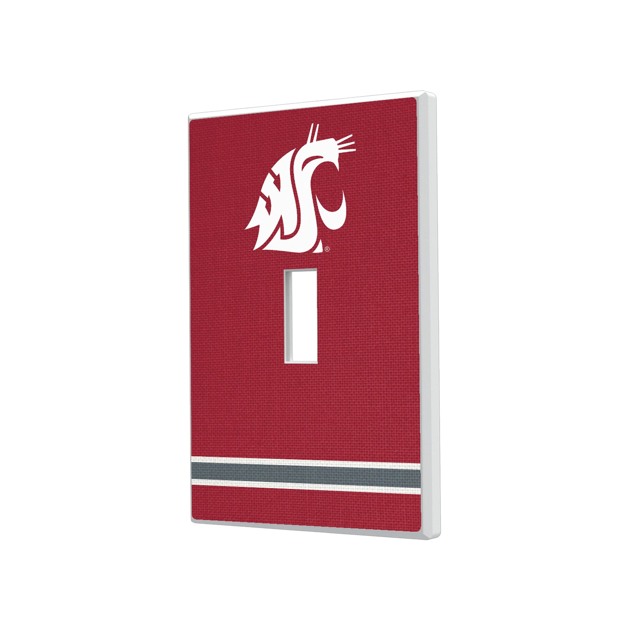 Washington State University Cougars Stripe Hidden-Screw Light Switch Plate#Style_Single Toggle