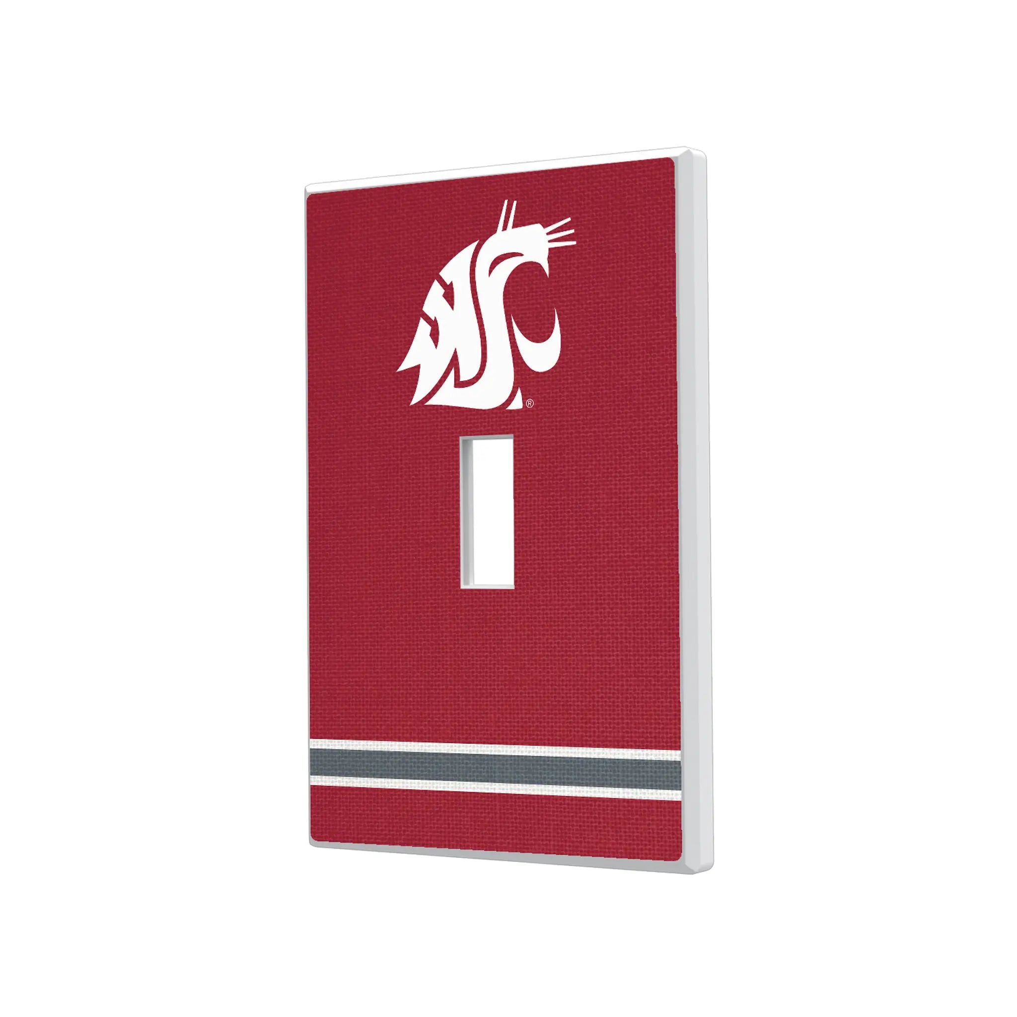 Washington State University Cougars Stripe Hidden-Screw Light Switch Plate#Style_Single Toggle