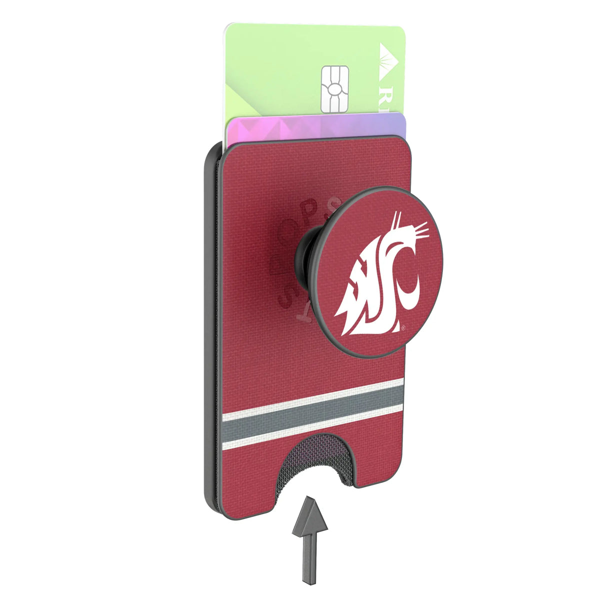 Washington State University Cougars Stripe Popsockets Wallet Magnetic - Detail