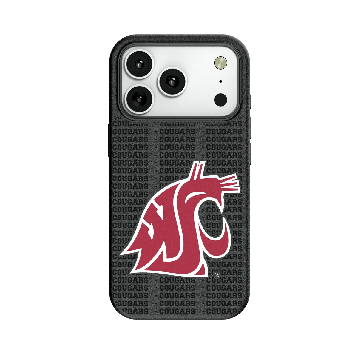Washington State University Cougars Text Backdrop MagSafe Compatible Phone Case for Apple iPhone