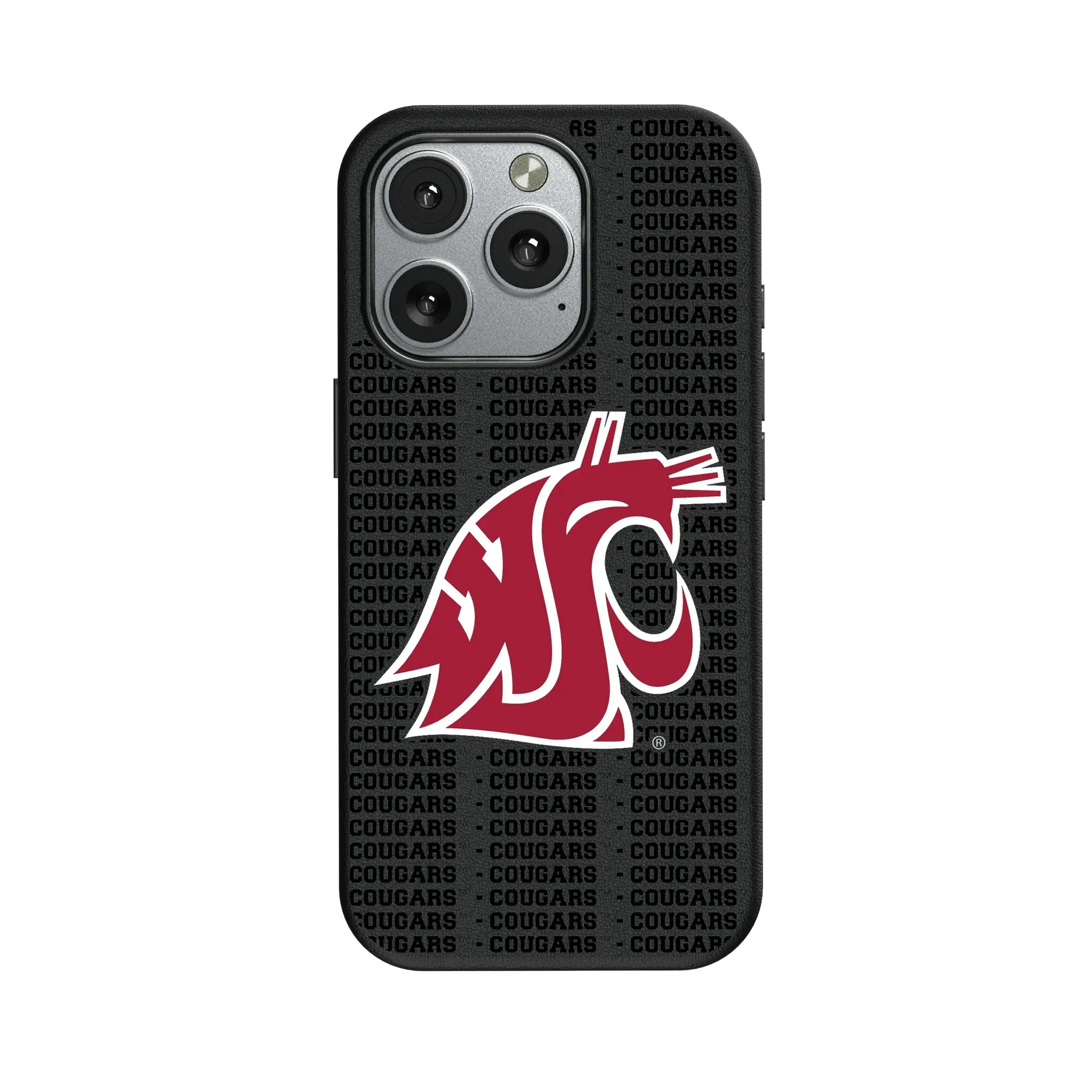 Washington State University Cougars Text Backdrop iPhone MagSafe Compatible Phone Case for Apple iPhone