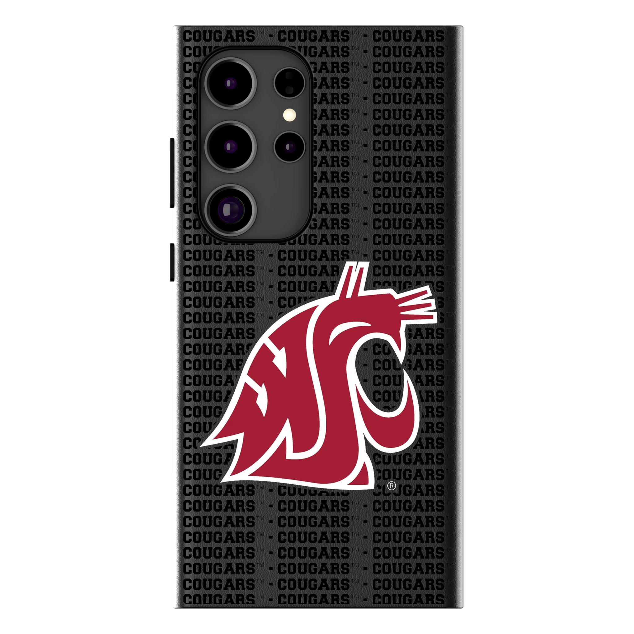Washington State University Cougars Text Backdrop Galaxy MagSafe Compatible Phone Case for Samsung Galaxy