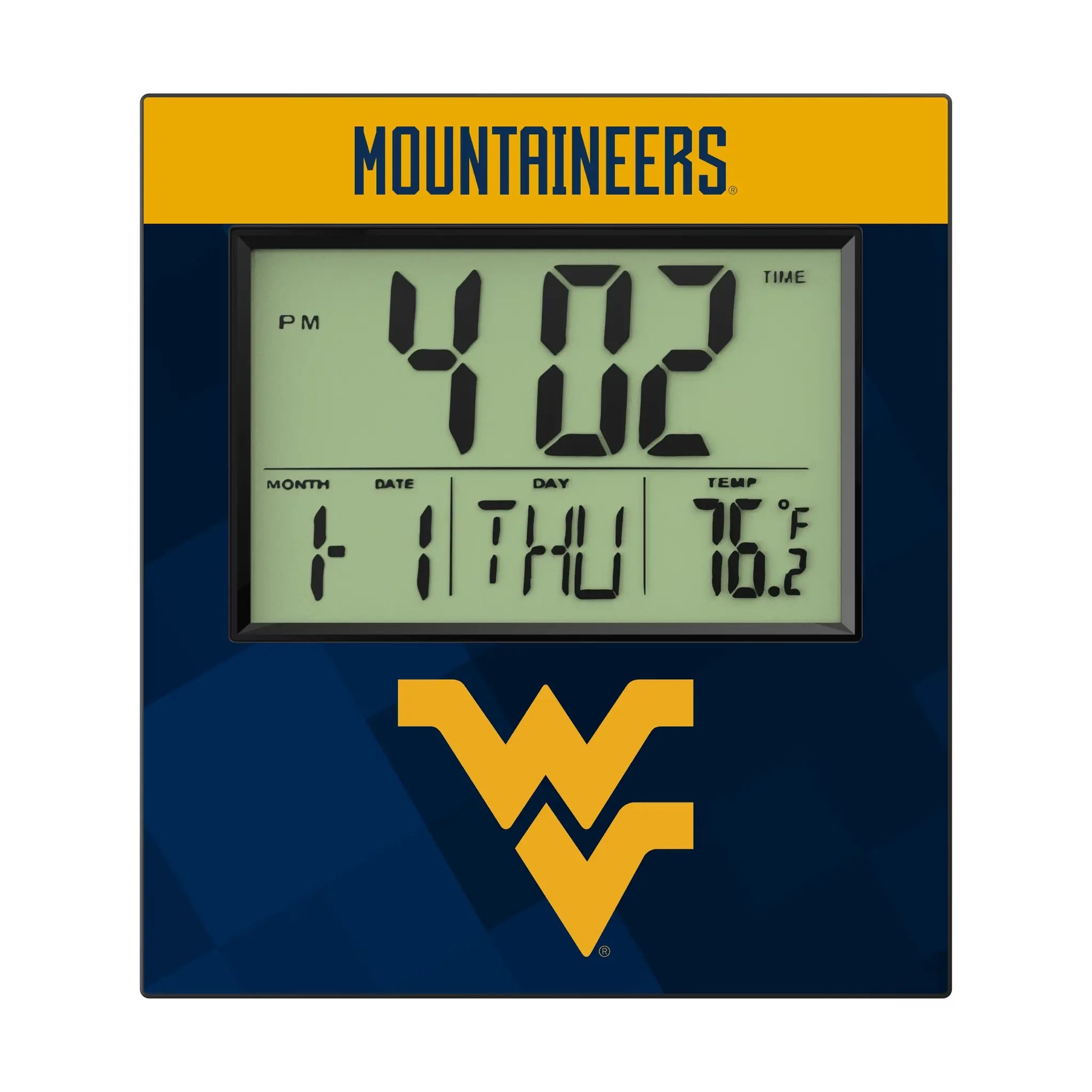 West Virginia University Mountaineers Color Block Wall Clock