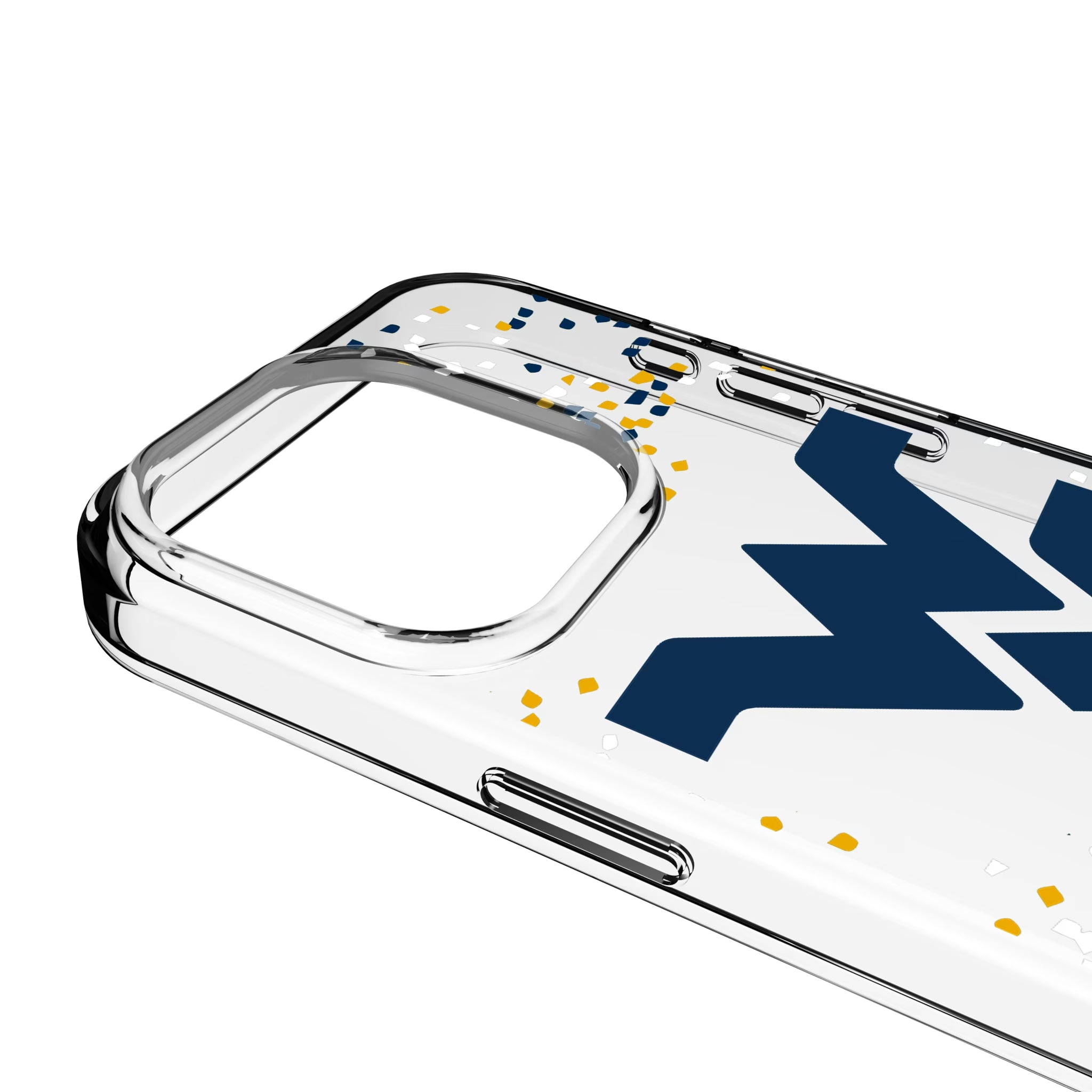 West Virginia University Mountaineers Confetti iPhone Clear Phone Case for Apple iPhone - Detail