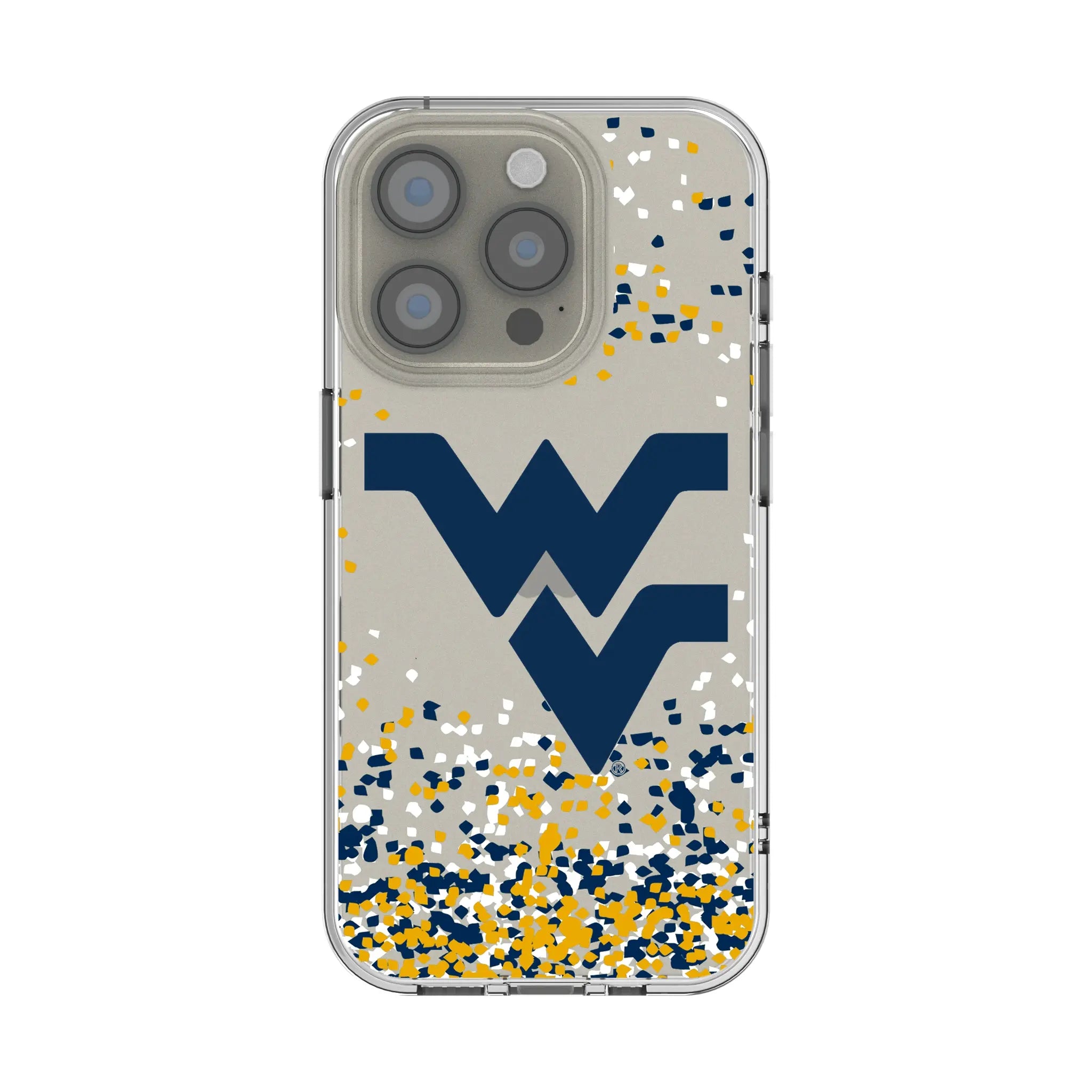 West Virginia University Mountaineers Confetti iPhone Clear Phone Case for Apple iPhone