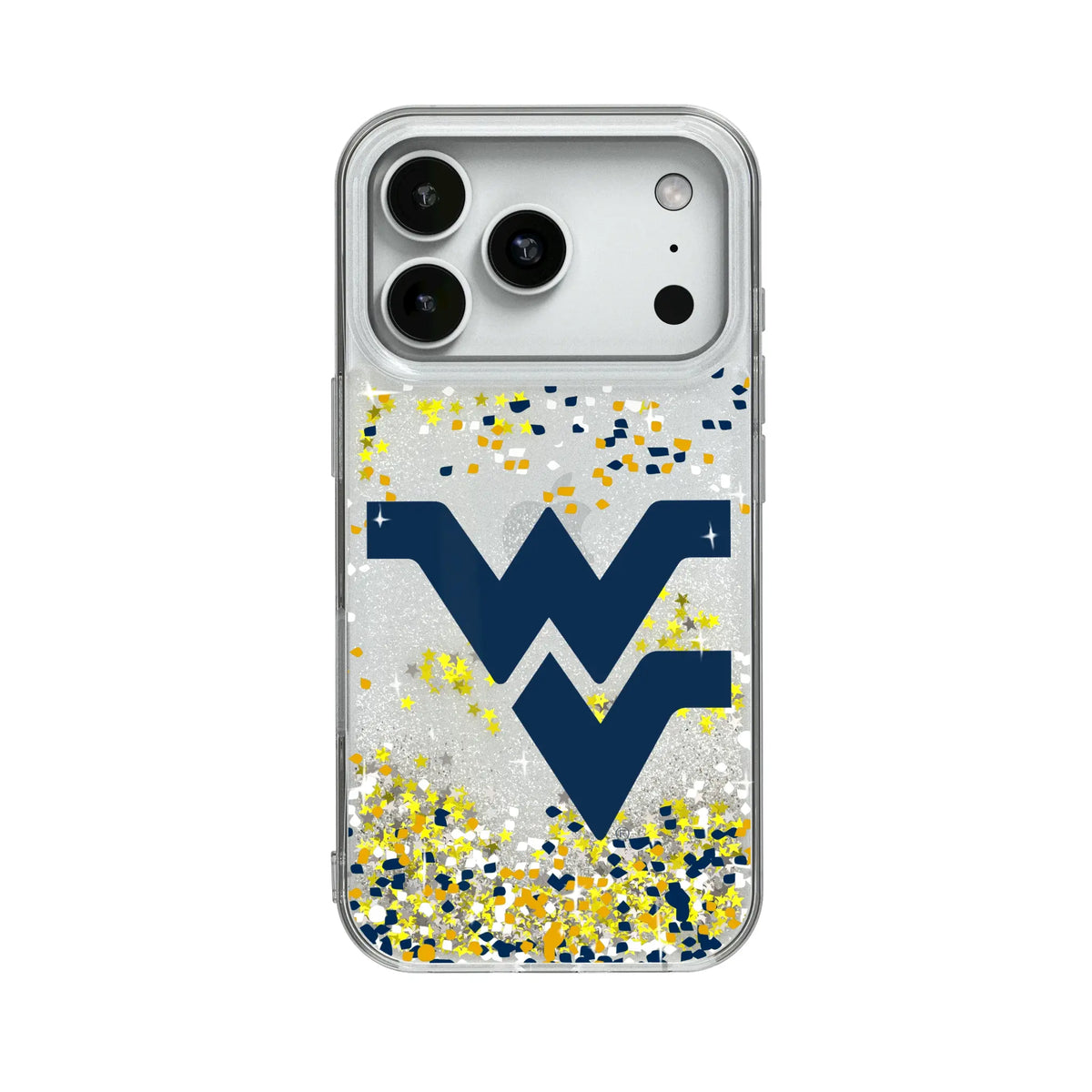 West Virginia University Mountaineers Confetti Glitter Phone Case for Apple iPhone
