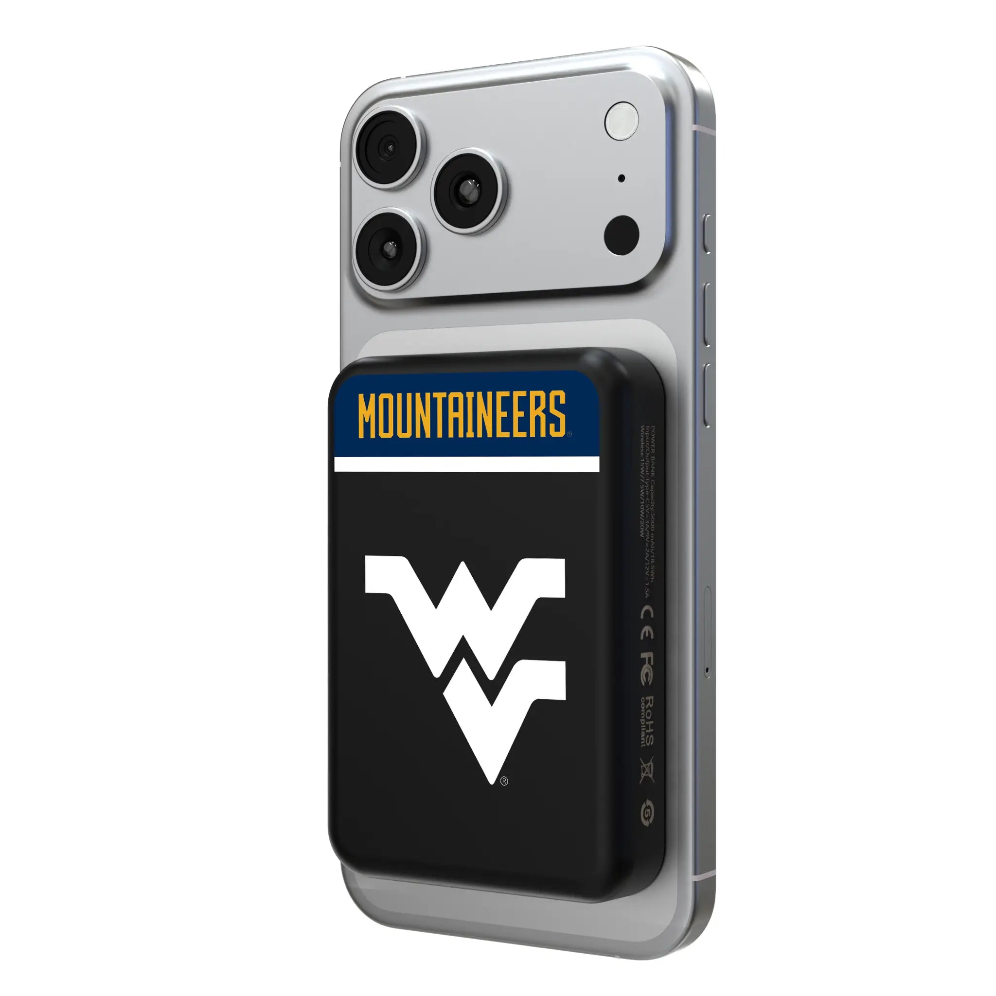 West Virginia University Mountaineers Endzone Plus Wireless Mag Power Bank