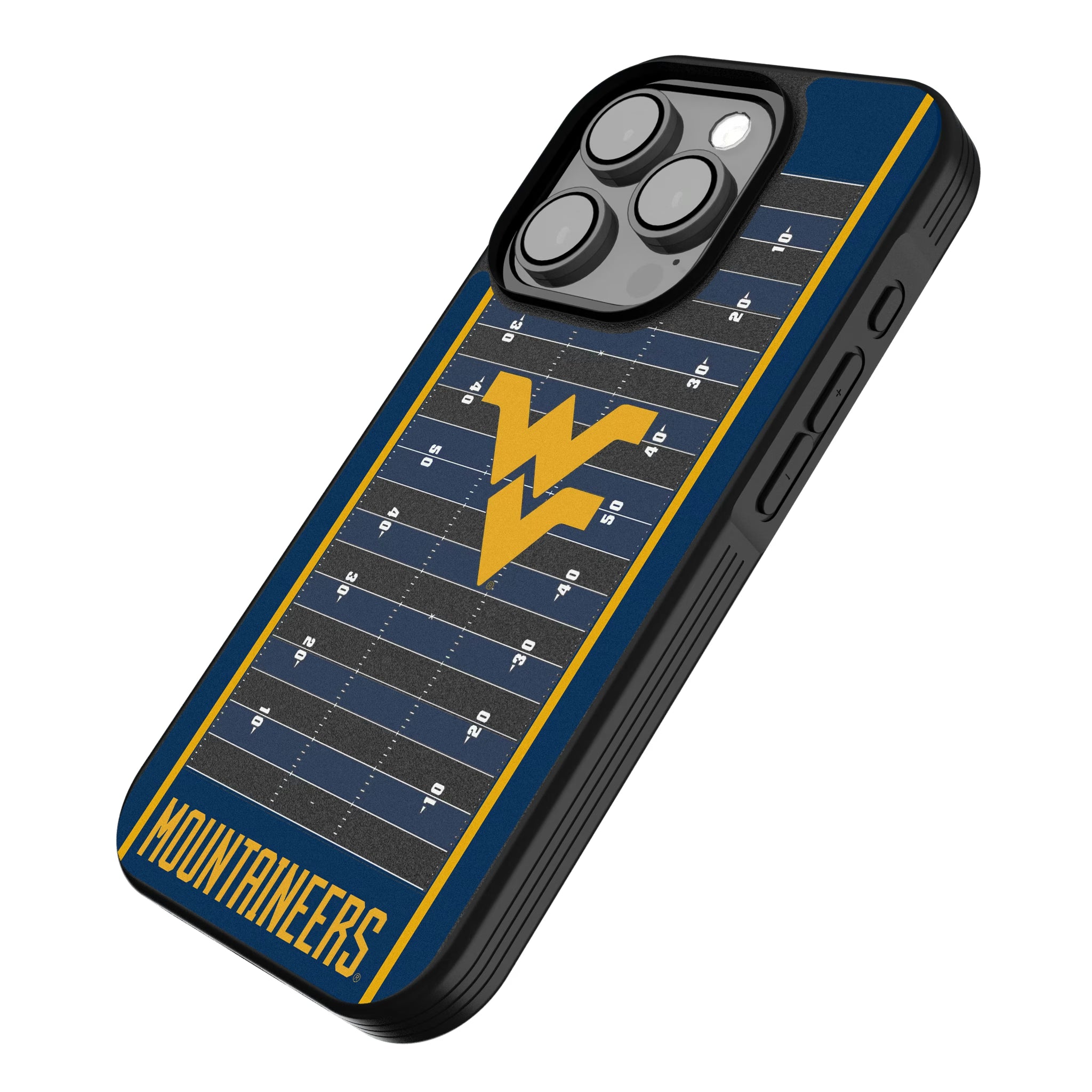 West Virginia University Mountaineers Field iPhone Bump Phone Case for Apple iPhone - Isometric View