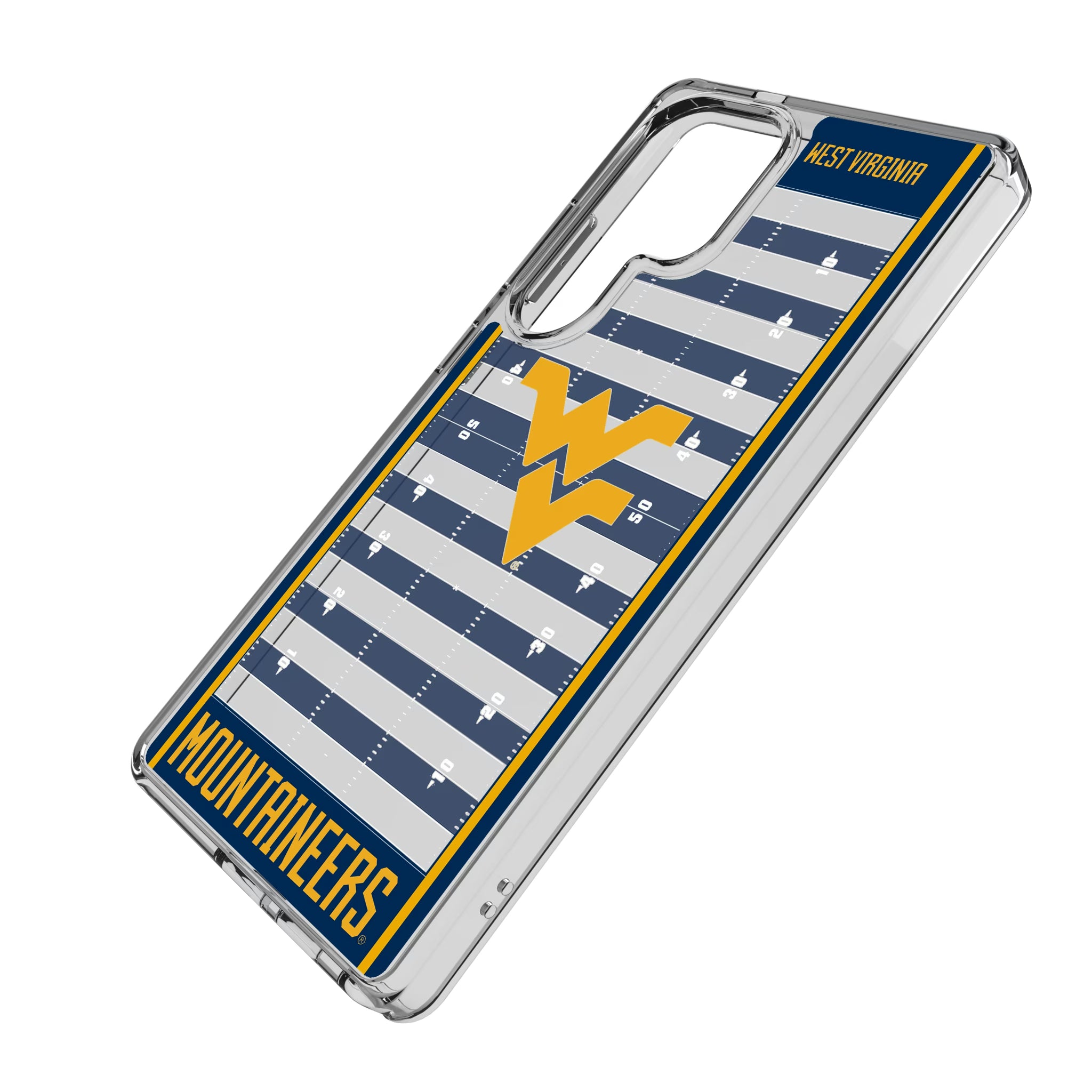 West Virginia University Mountaineers Field Galaxy Clear Phone Case for Samsung Galaxy - Isometric View