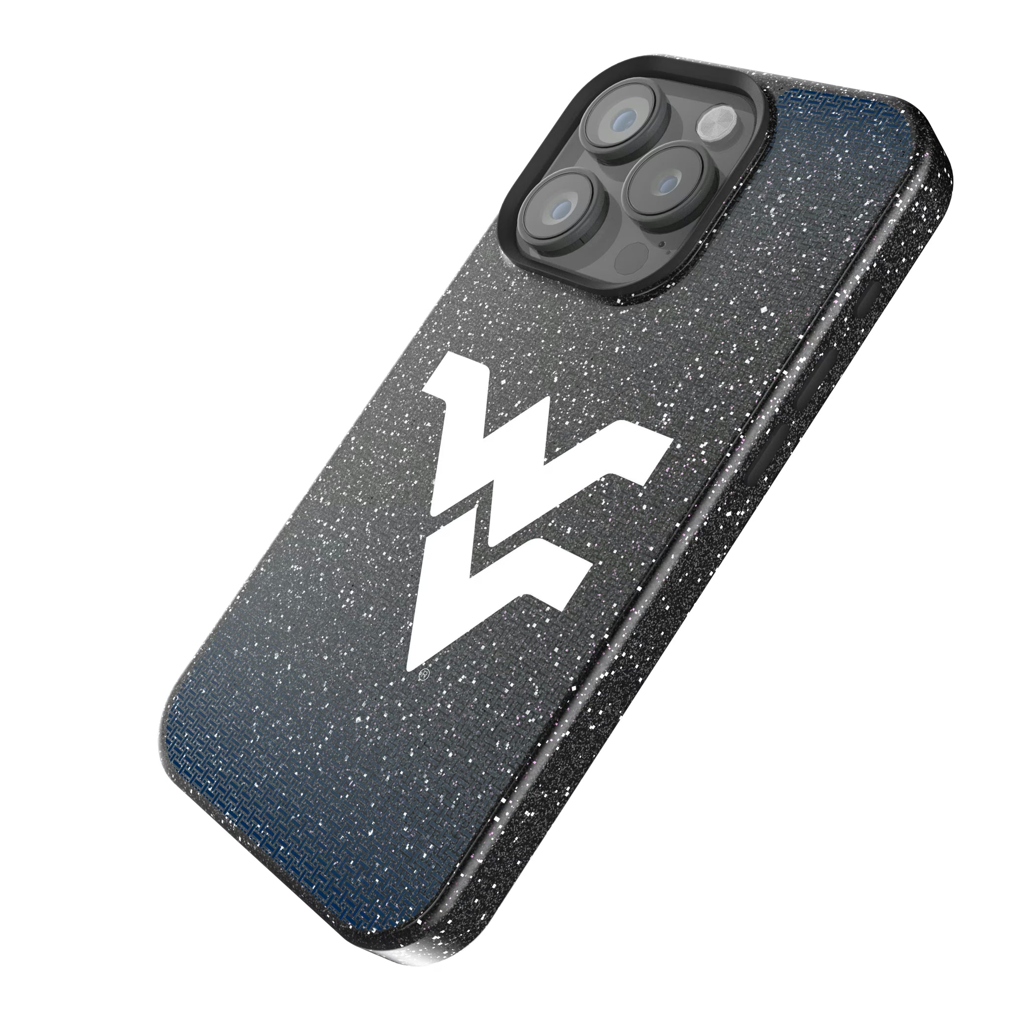 West Virginia University Mountaineers Linen iPhone Bling Phone Case for Apple iPhone - Isometric View