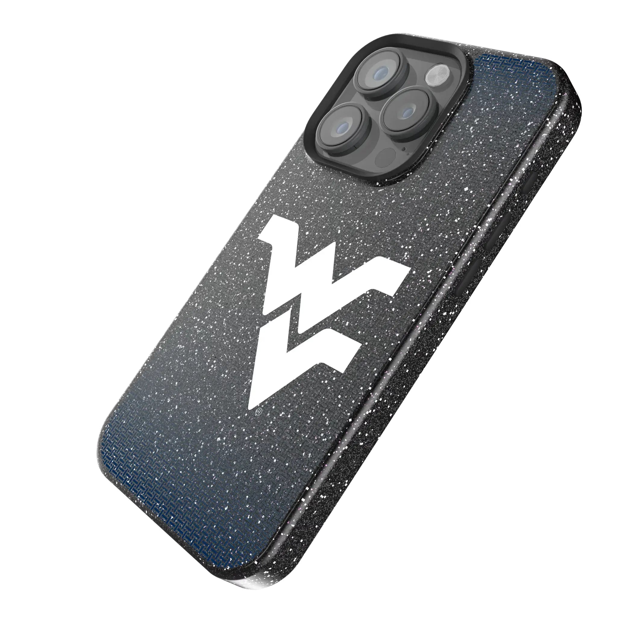 West Virginia University Mountaineers Linen iPhone Bling Phone Case for Apple iPhone - Isometric View