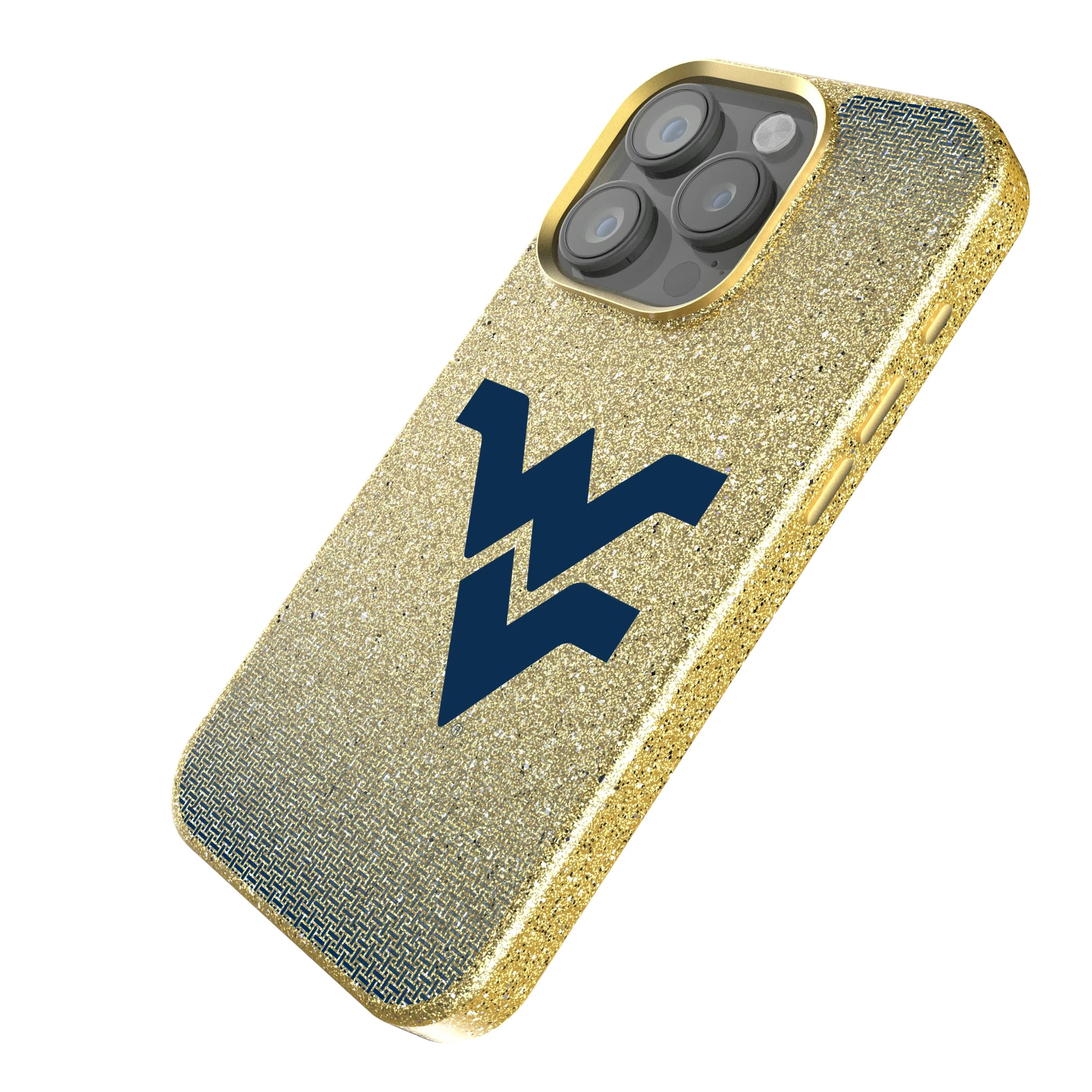 West Virginia University Mountaineers Linen iPhone Bling Phone Case for Apple iPhone - Isometric View
