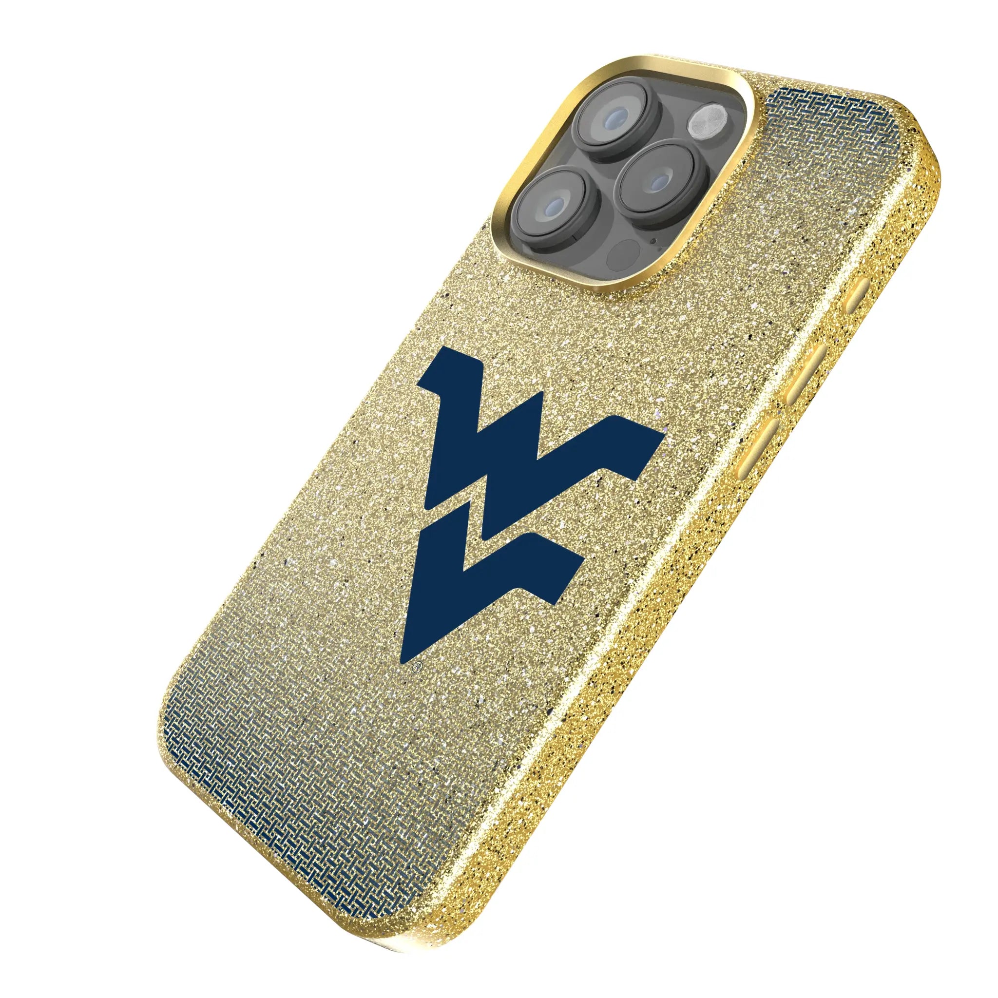 West Virginia University Mountaineers Linen iPhone Bling Phone Case for Apple iPhone - Isometric View