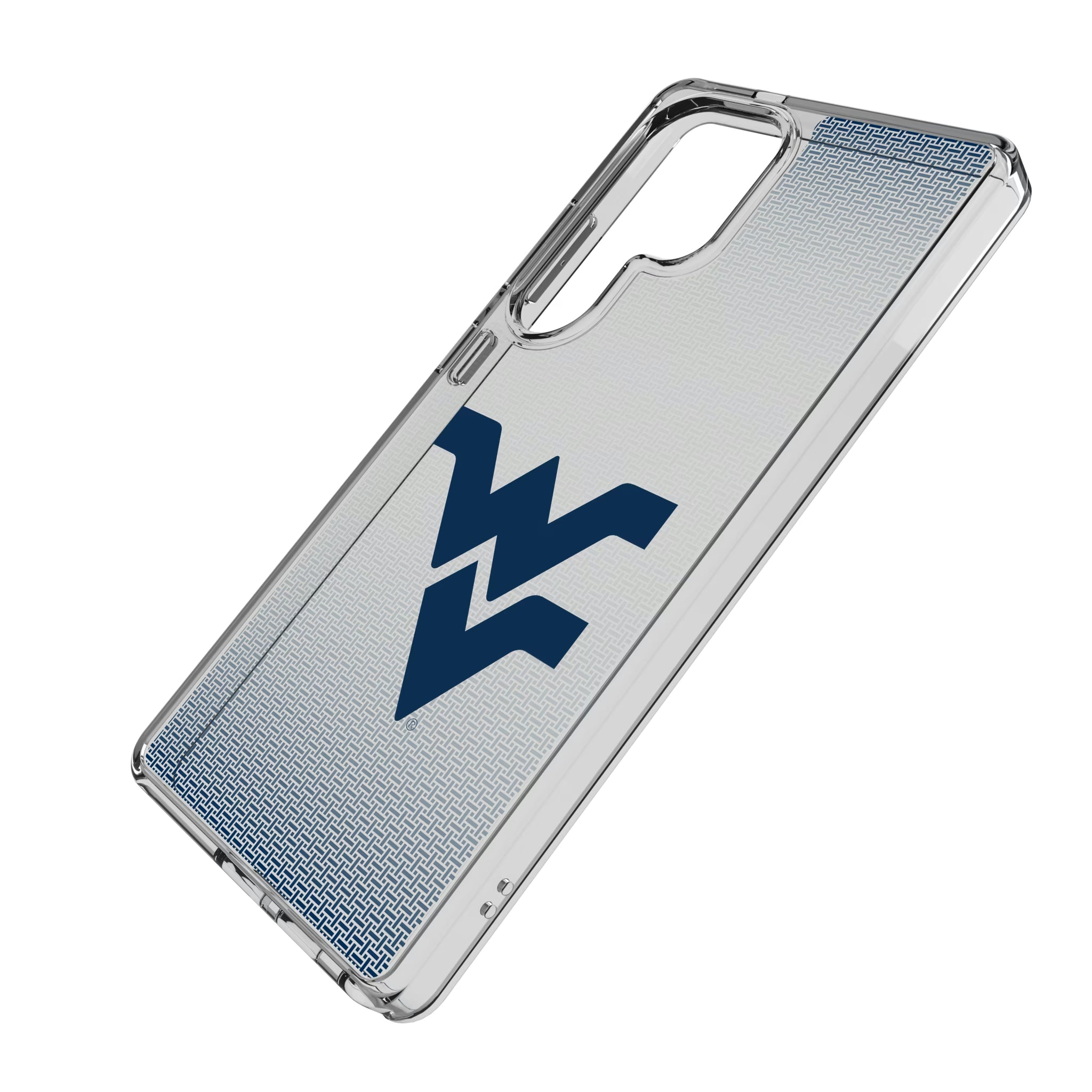 West Virginia University Mountaineers Linen Galaxy Clear Phone Case for Samsung Galaxy - Isometric View