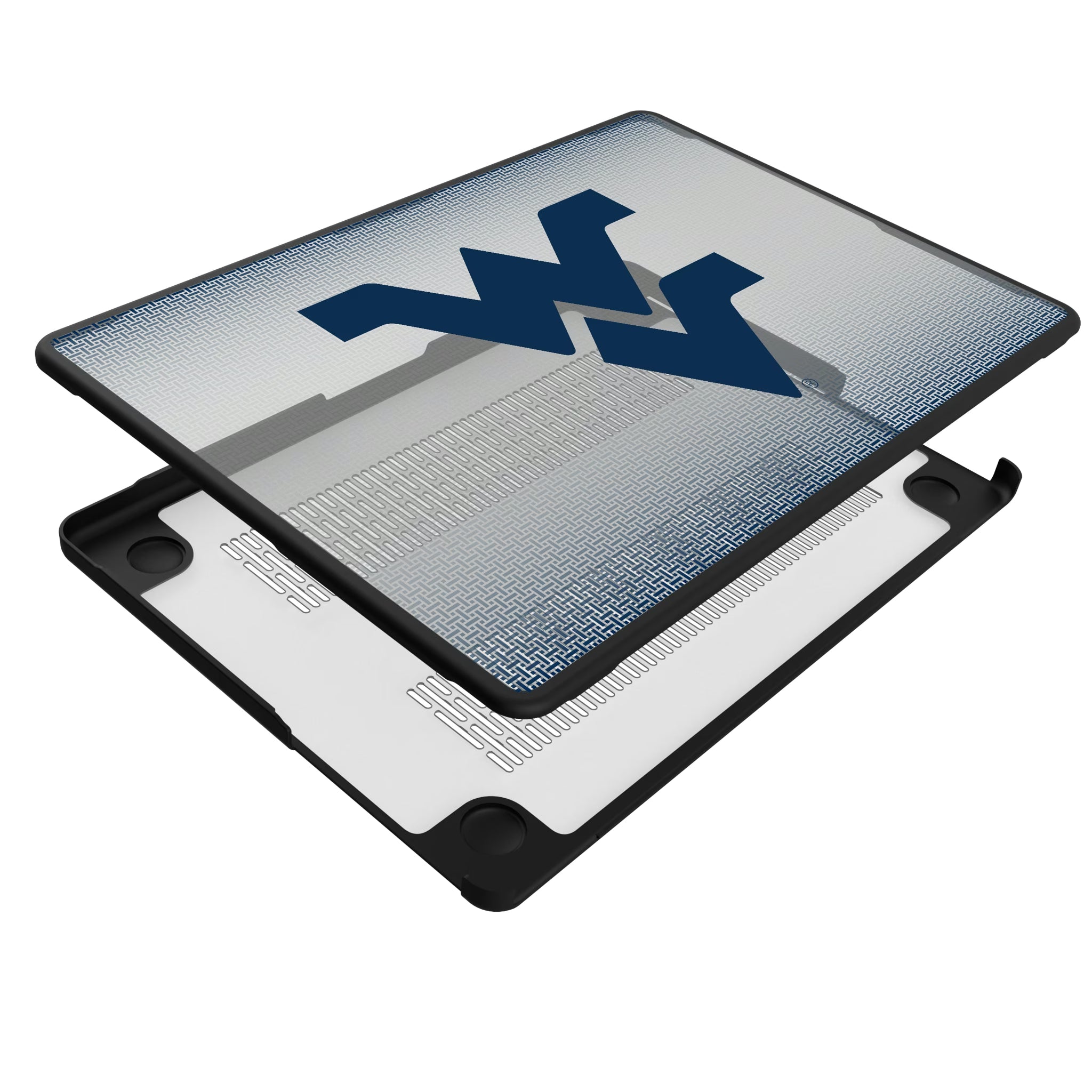 West Virginia University Mountaineers Linen MacBook Laptop Case for Apple MacBook - Isometric View#Device_MacBook Pro (14-inch, 2021) / MacBook Pro (14-inch, 2023) / MacBook Pro (14-inch, 2024)