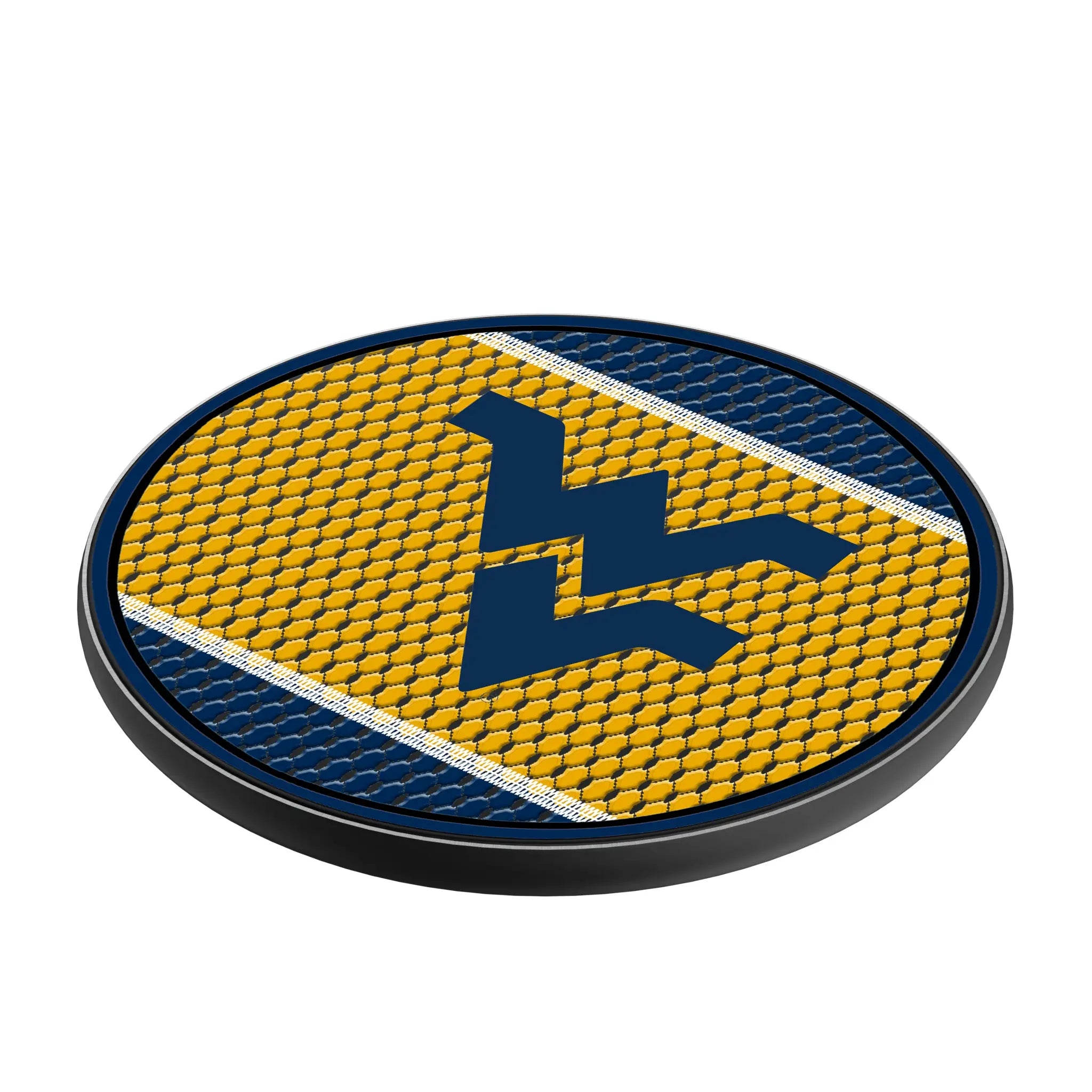 West Virginia University Mountaineers Mesh 15-Watt Wireless Charger - Isometric View