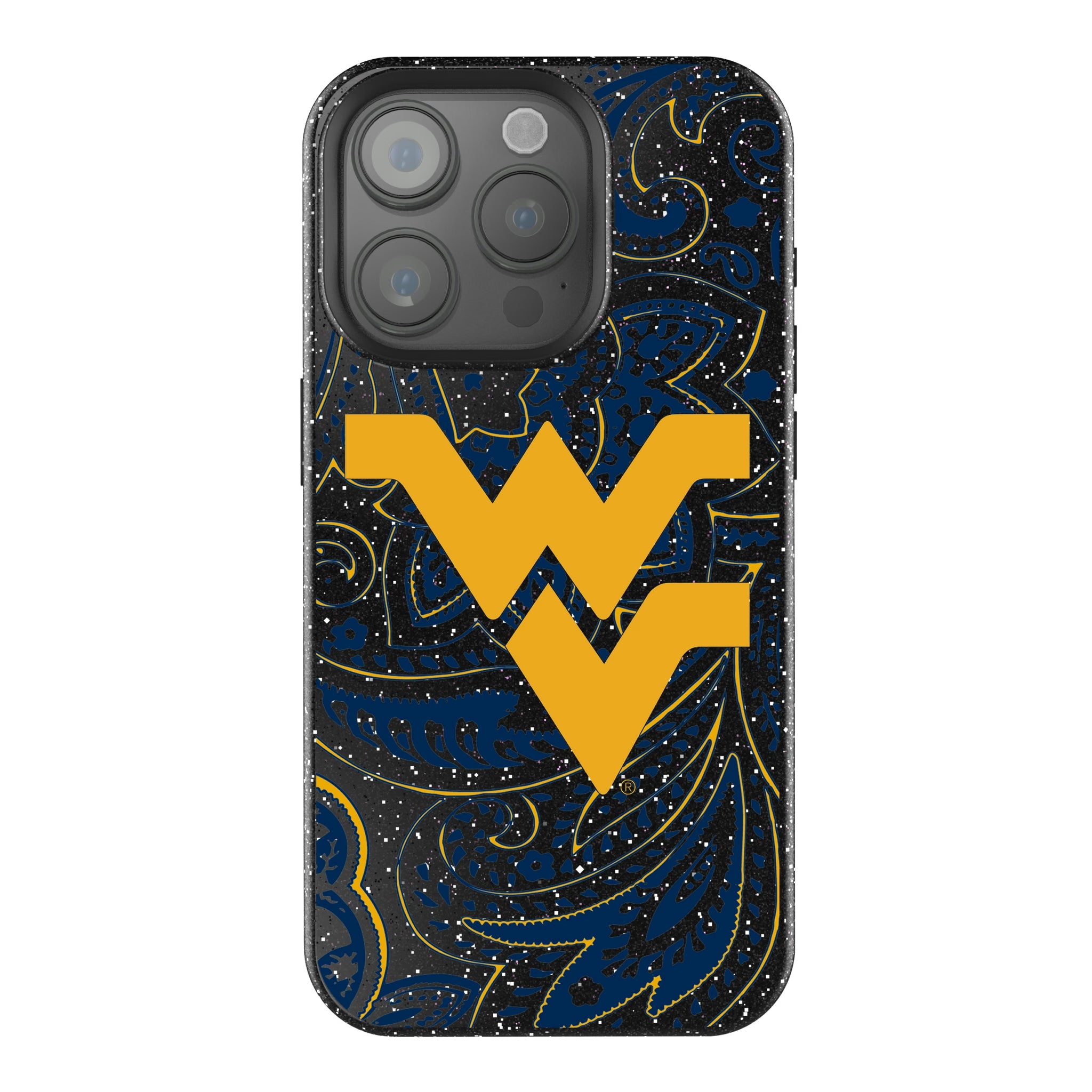 West Virginia University Mountaineers Paisley iPhone Bling Phone Case for Apple iPhone