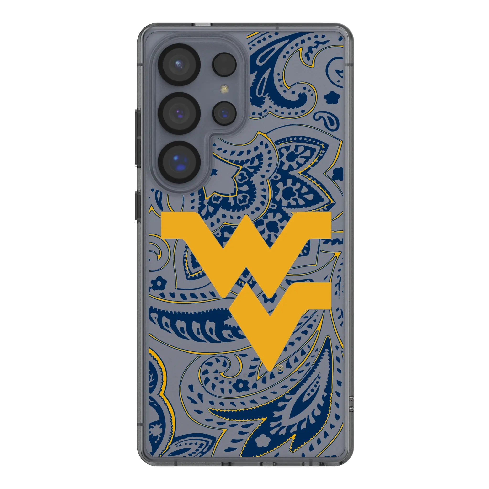 West Virginia University Mountaineers Paisley Galaxy Clear Phone Case for Samsung Galaxy#Device_Galaxy S25 Ultra