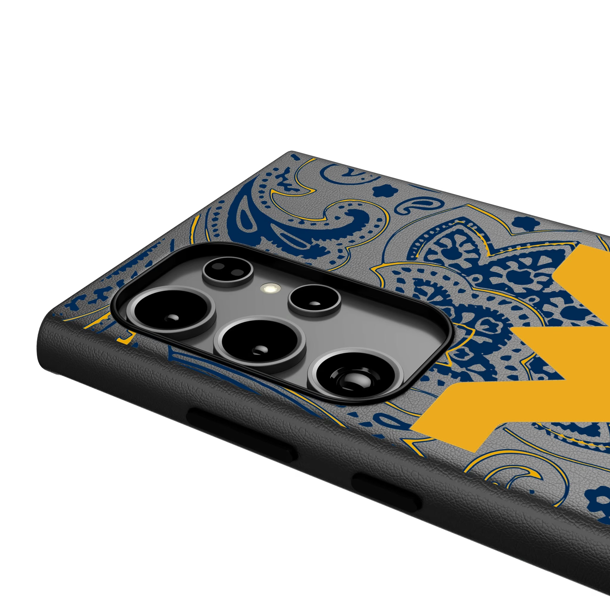 West Virginia University Mountaineers Paisley Galaxy MagSafe Compatible Phone Case for Samsung Galaxy - Detail
