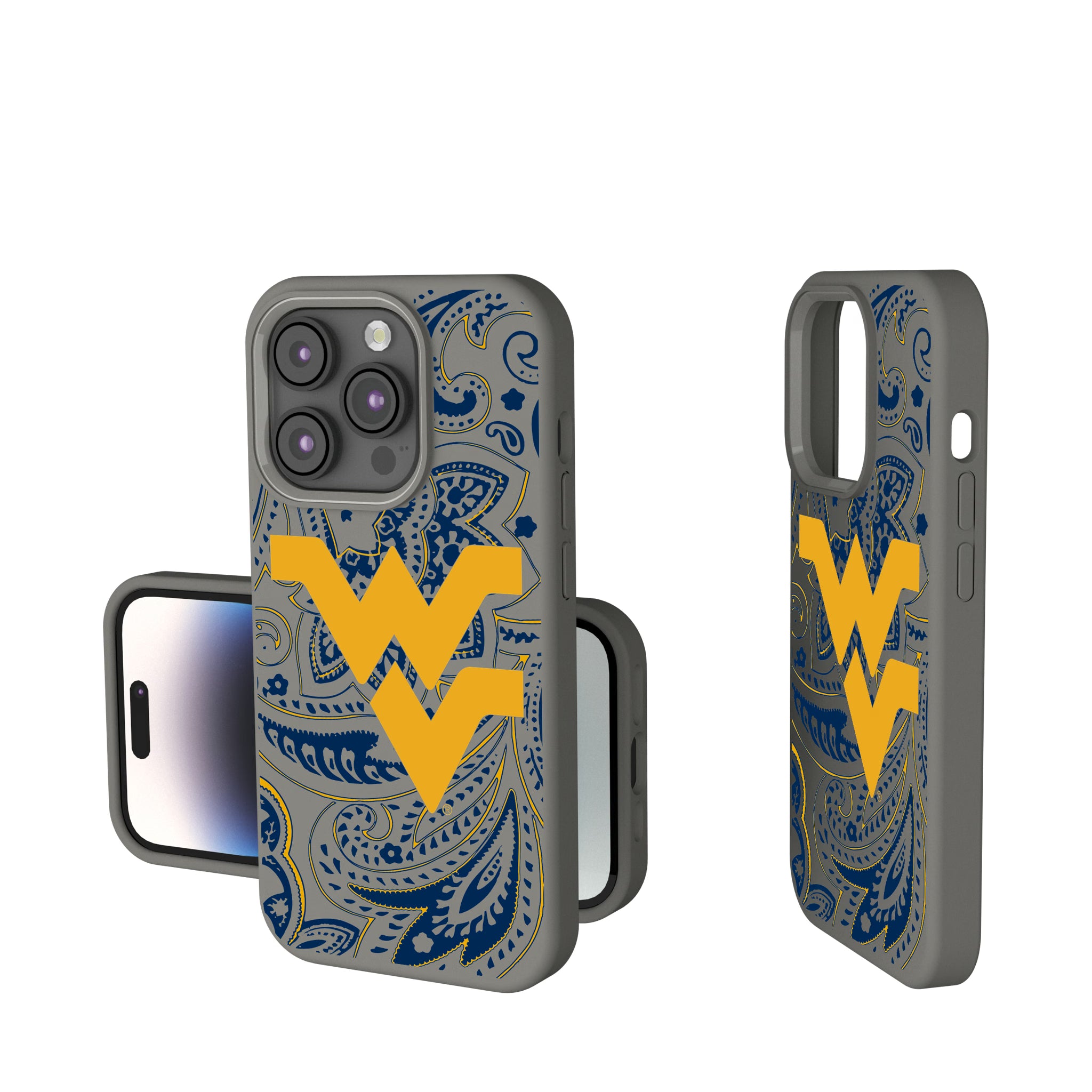 West Virginia University Mountaineers Paisley iPhone Soft Touch Phone Case for Apple iPhone